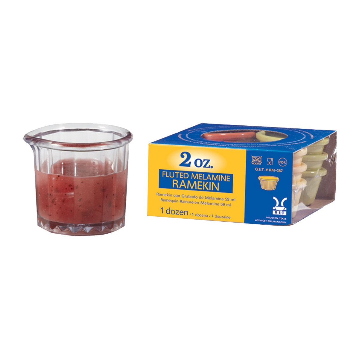 Melamine SP SP 2000 CL Fluted Syrup & Cream Ramekin, Clear, 2 oz (Pack of 12) - Perfect for Desserts, Condiments & Party Serving