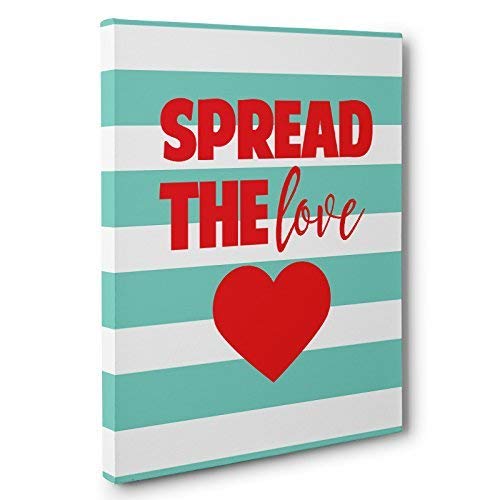 Spread The Love Canvas Wall Art - Inspirational Home Decor for Living Room, Bedroom & Office - Perfect Gift for Valentine's Day, Wedding & Housewarming