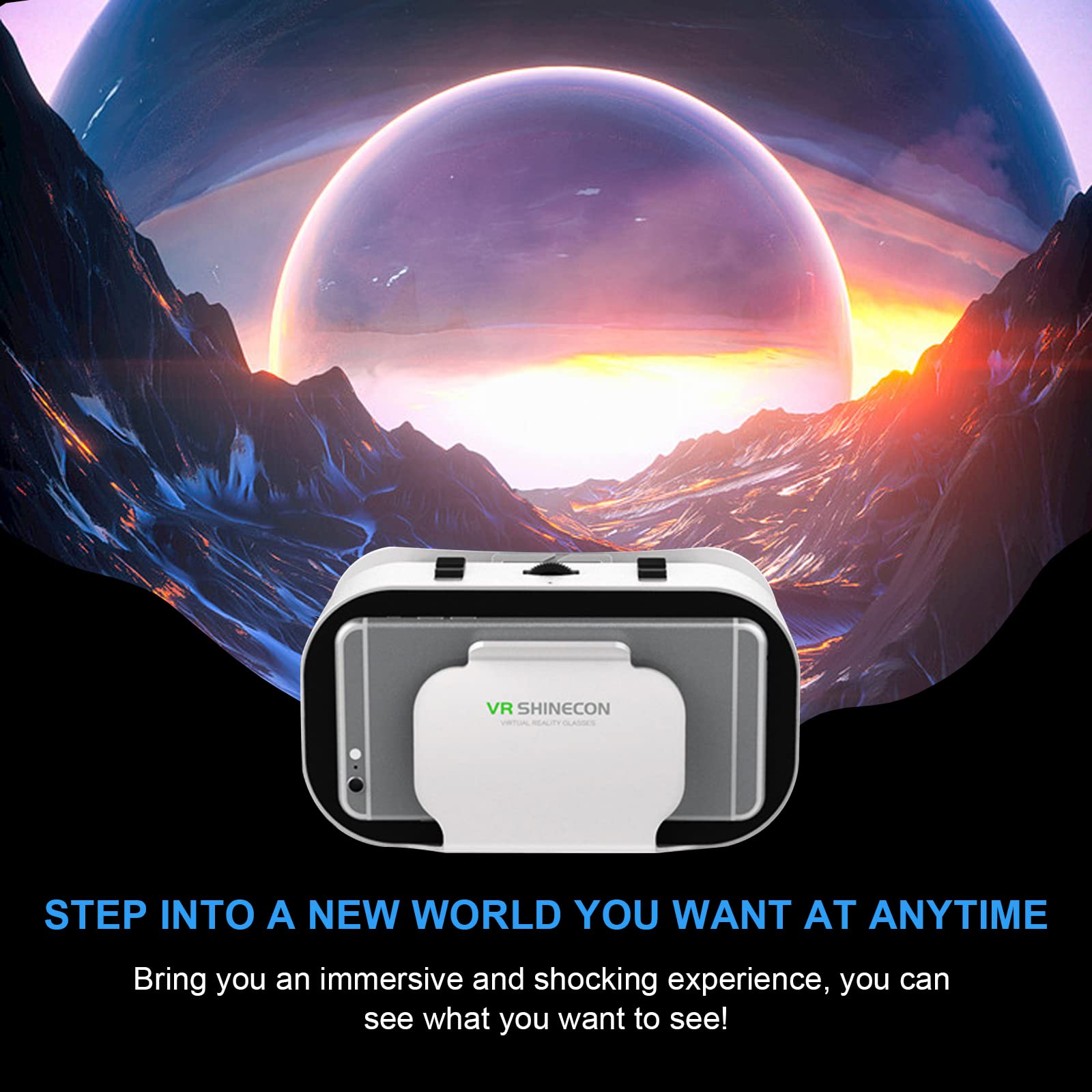 Best VR Headset for iPhone & Android Phones 4.7-6.5 Inch - 3D Virtual Reality Glasses with Controller for Mobile Gaming, Movies & Immersive Experiences - Perfect for Home Entertainment & Travel