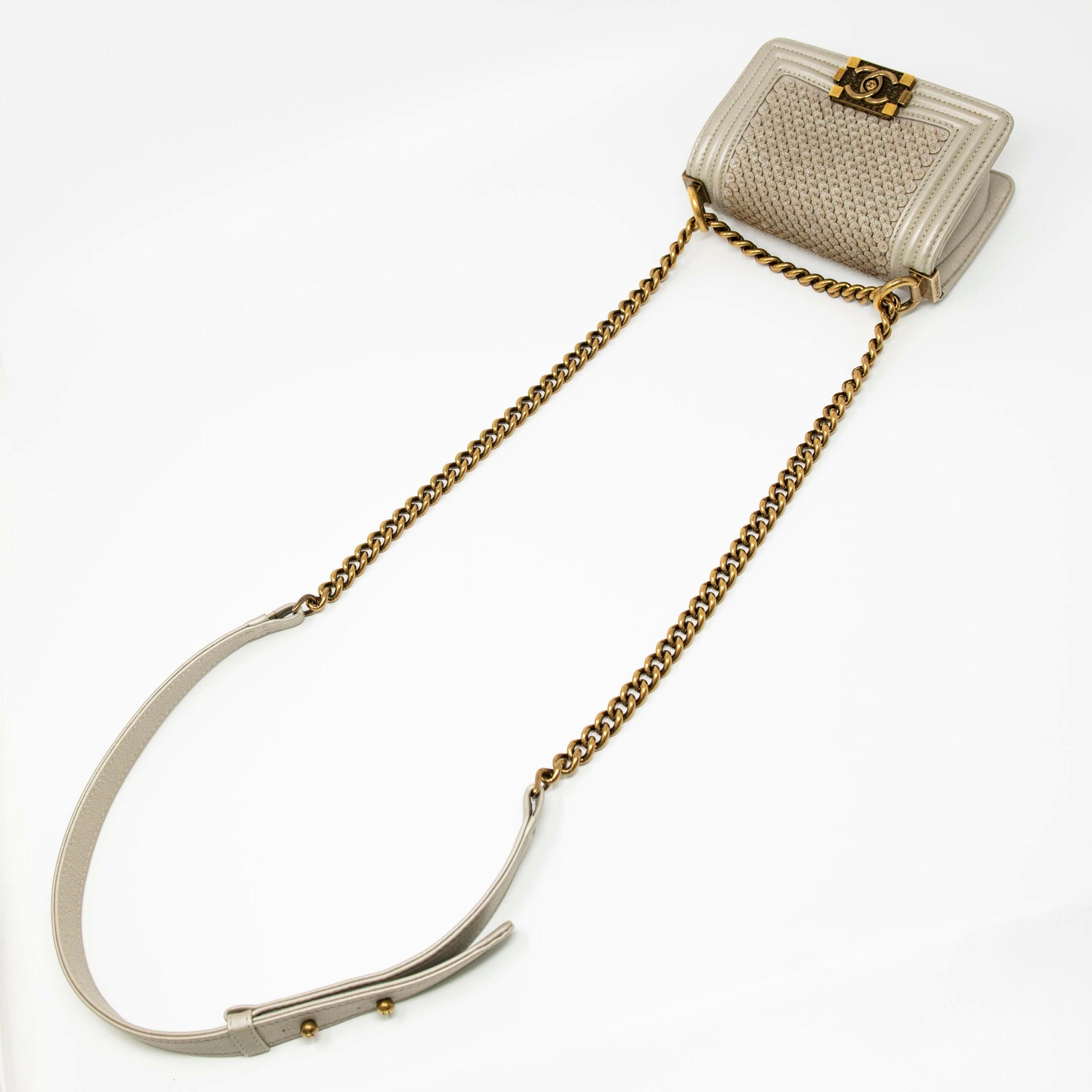 Chanel Metallic Mini Scaled Boy Bag - Luxury Crossbody Bag for Women | Perfect for Evening Parties, Date Nights & Special Occasions