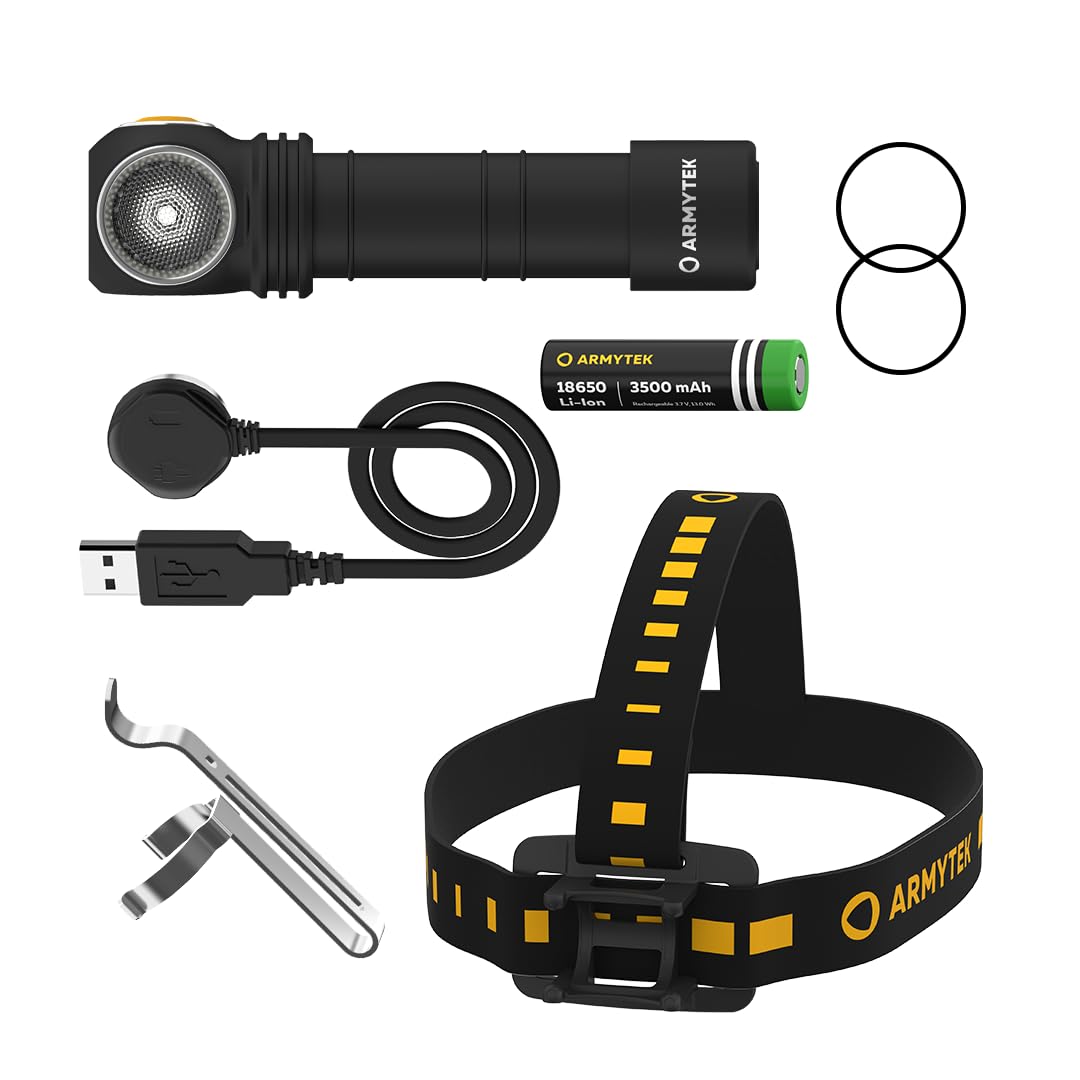 Armytek Wizard C2 Pro DE v4 Cold White LED Headlamp - USB Rechargeable, Includes 3500mAh 18650 Li-ion Battery - Perfect for Camping, Hiking & Outdoor Adventures