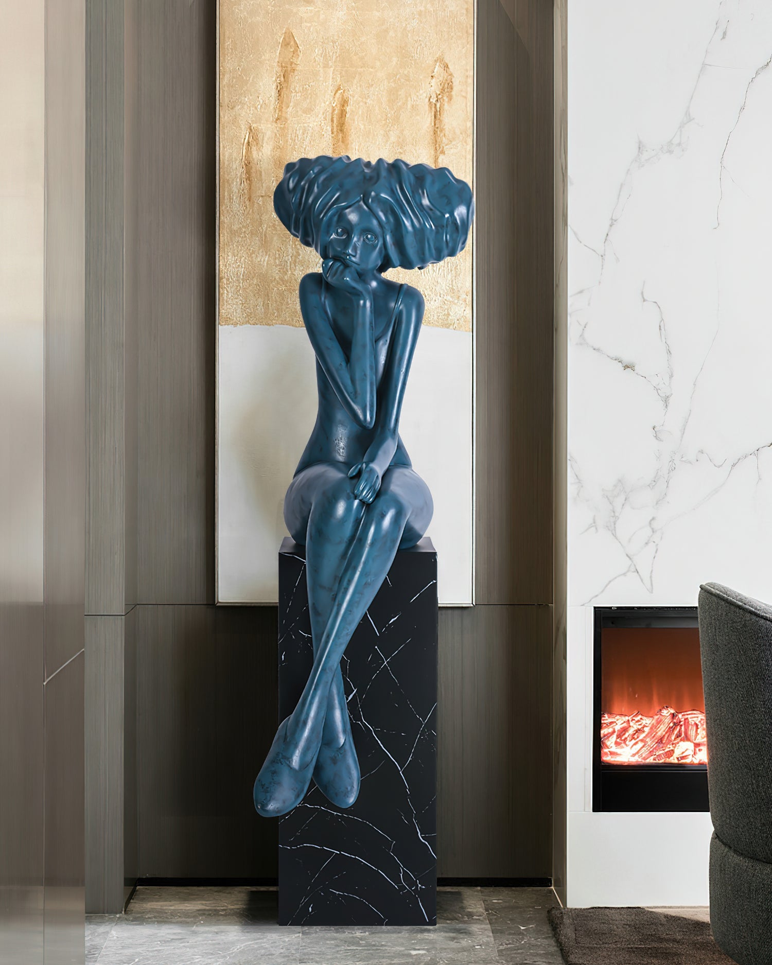 Zen Meditation Girl Statue - Handcrafted Yoga Sculpture for Home Decor, Office Desk & Meditation Space | Perfect Gift for Yoga Lovers & Spiritual Seekers