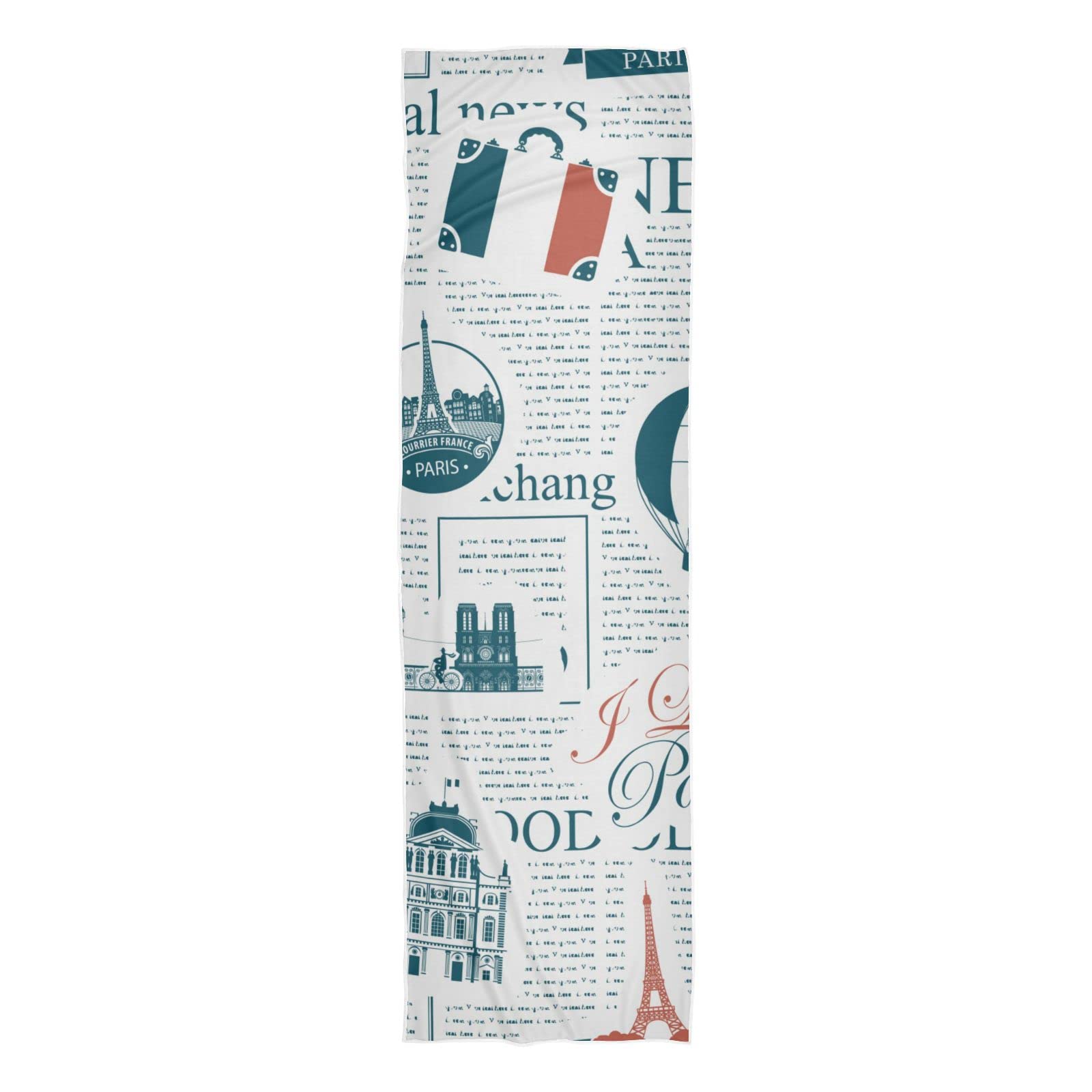 Cooling Sports Towel - Quick Dry Workout Towel for Gym, Running & Yoga - Sweat Absorbent & Breathable - Retro Eiffel Tower Paris Design - Lightweight & Portable for Outdoor Activities