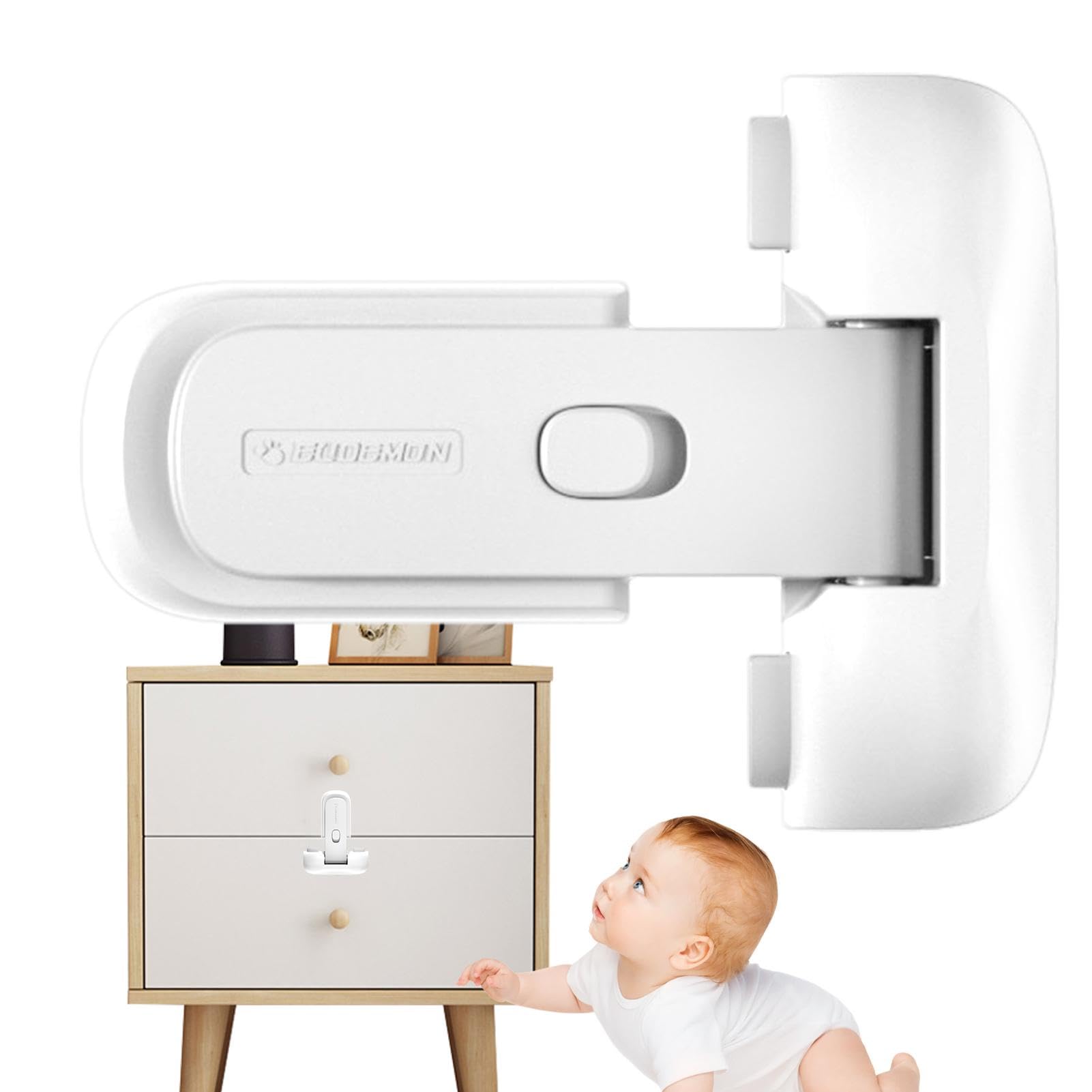 Child Proof Refrigerator Lock - Self-Adhesive Safety Latch for Refrigerator & Freezer Doors | Baby Proofing Home Appliance | Keep Kids Safe & Food Fresh | Ideal for Families with Toddlers & Young Children