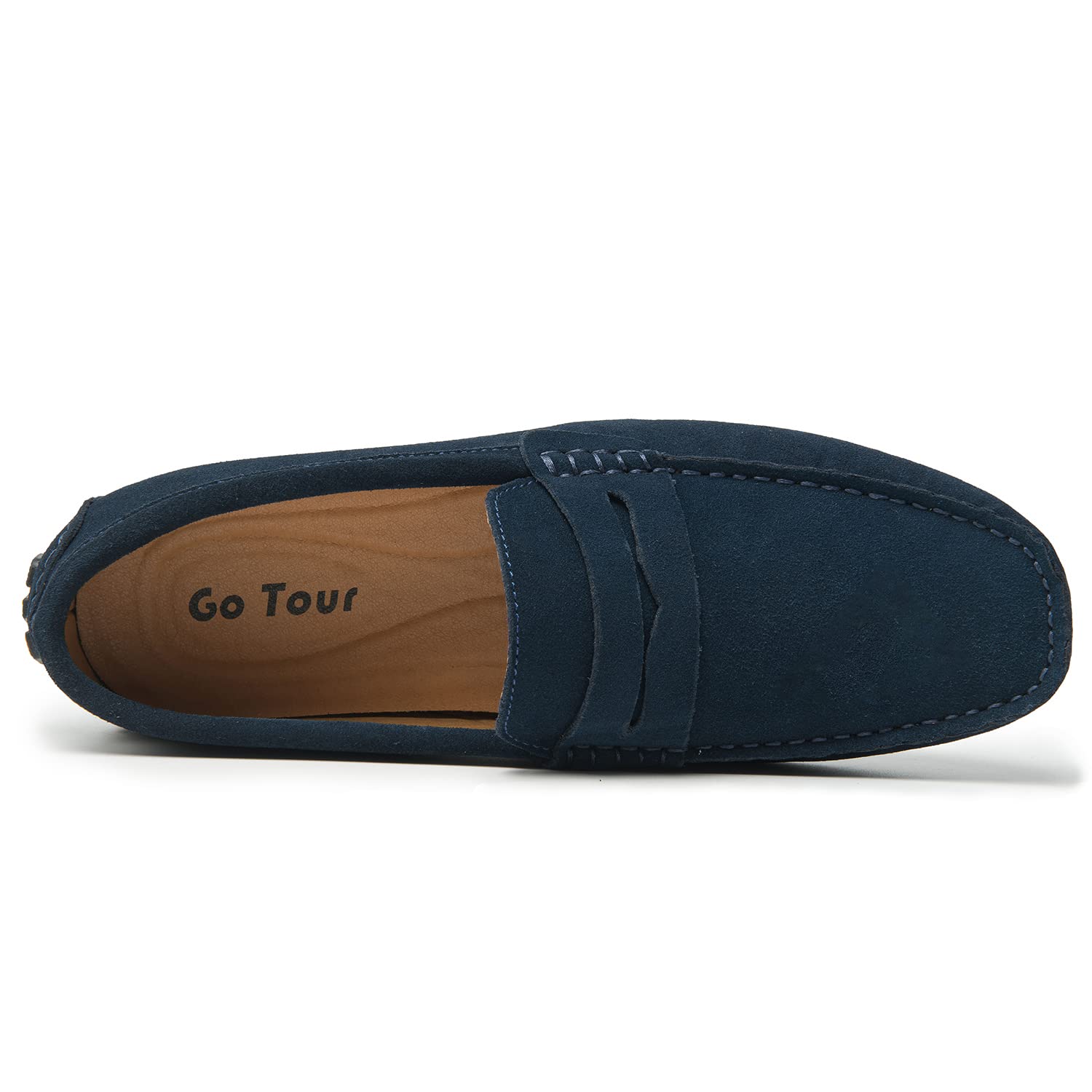 Go Tour Men's Penny Loafers - Comfortable Slip-On Moccasin Driving Shoes & Boat Shoes for Casual Wear, Office, and Travel