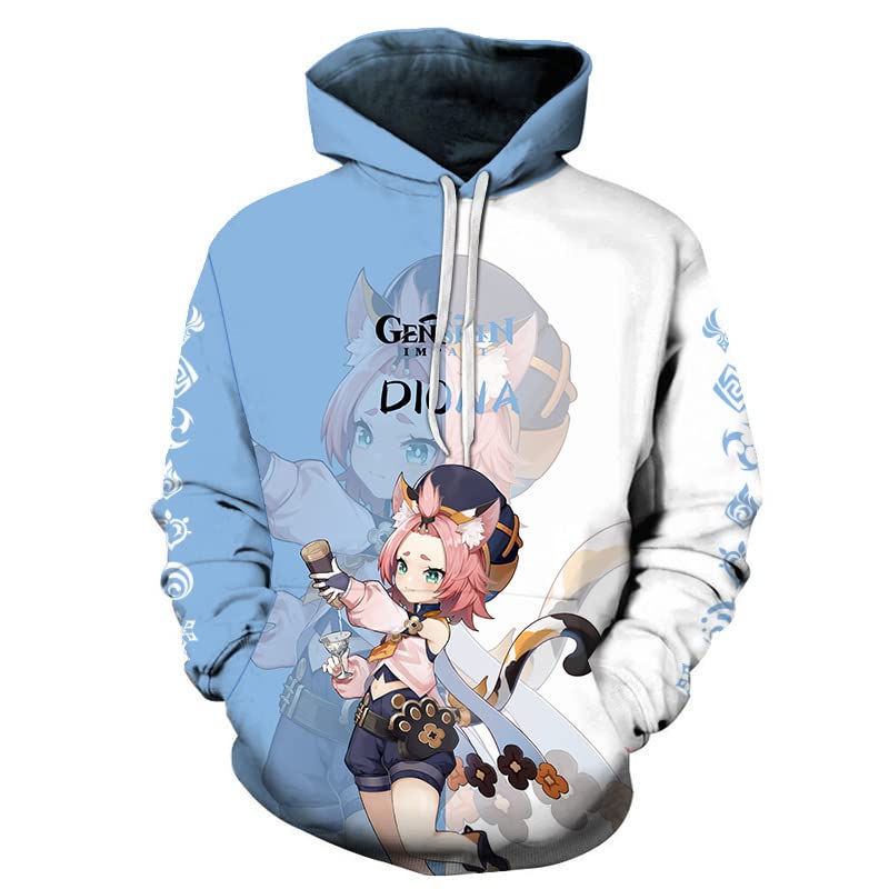 Genshin Impact Anime Cosplay Hoodie - Unisex Pullover Sweater with Kangaroo Pockets | Halloween Costume, Manga Merch & Casual Wear for Adults