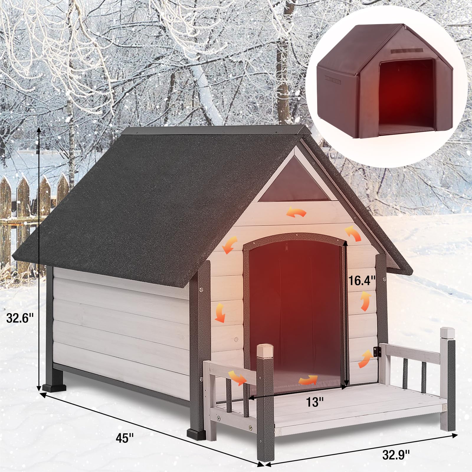 **Insulated Outdoor Dog House with Metal Frame - Weatherproof & Chew-Proof Winter Kennel for Small & Medium Dogs - Perfect for Backyards, Patios & Cold Climates**