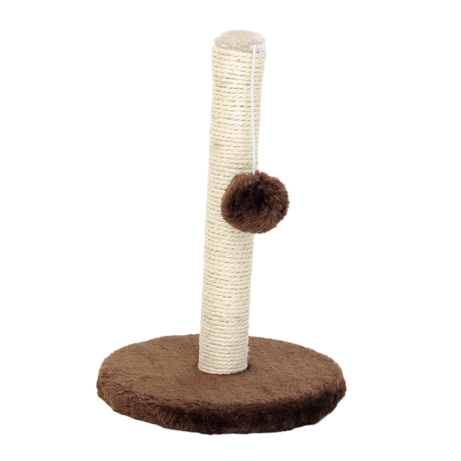 FAKEME 12'' Tall Cat Scratching Post with Sisal Rope - Durable Climbing Tree for Kittens & Adult Cats - Interactive Cat Toy for Indoor Play (Grey) - Perfect for Living Rooms, Bedrooms & Home Offices