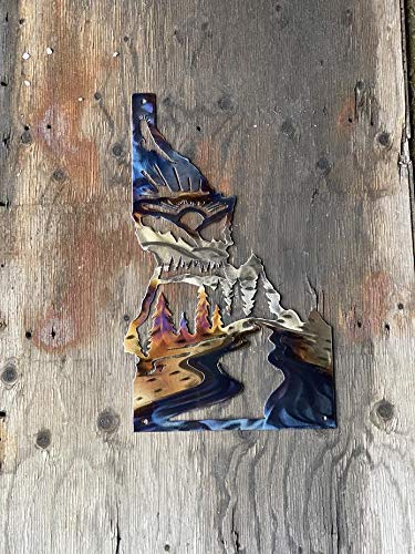 Iron Mountain Studios Idaho Metal Wall Art - Rustic Home Decor for Living Room, Bedroom & Office - Handcrafted USA Made Wall Sign for Western & Farmhouse Style