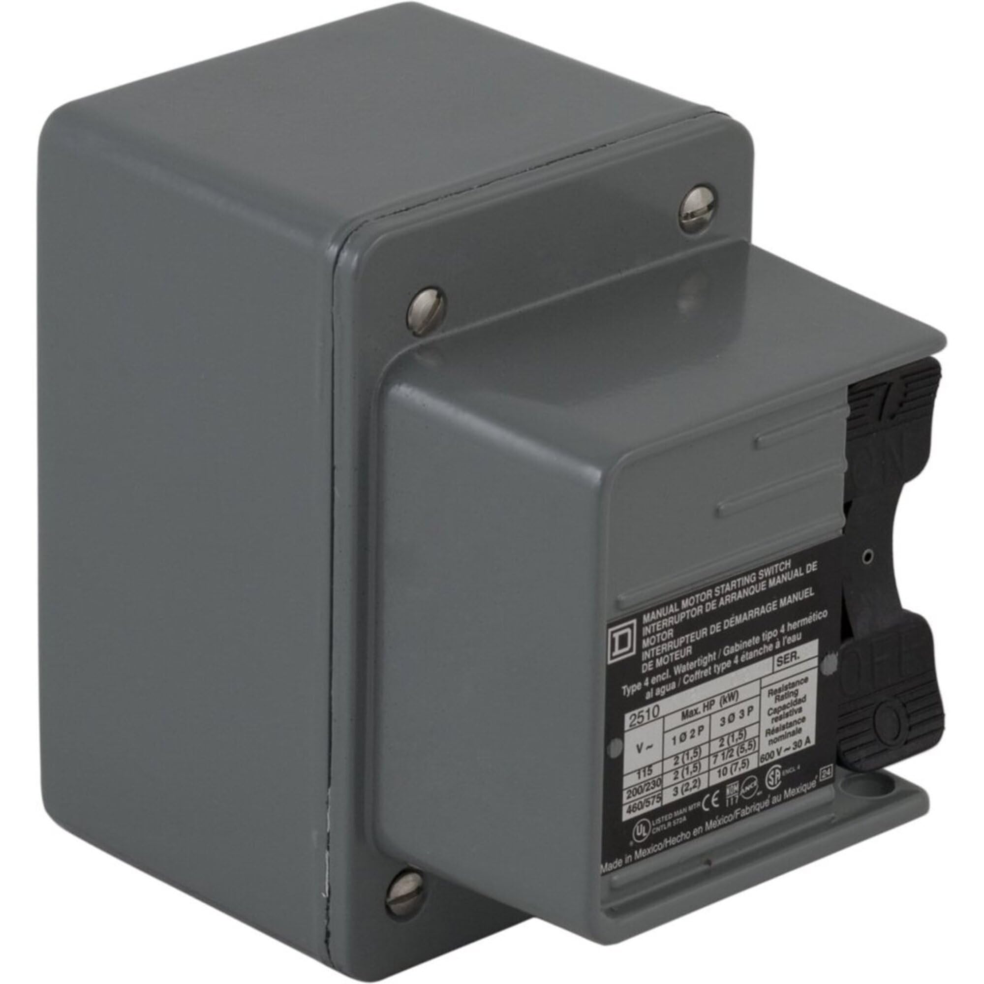 SCHNEIDER ELECTRIC 2510KW2 600V AC Manual Switch - Kplus Series Options in Black | Industrial Control & Power Distribution Equipment for Factories & Commercial Buildings