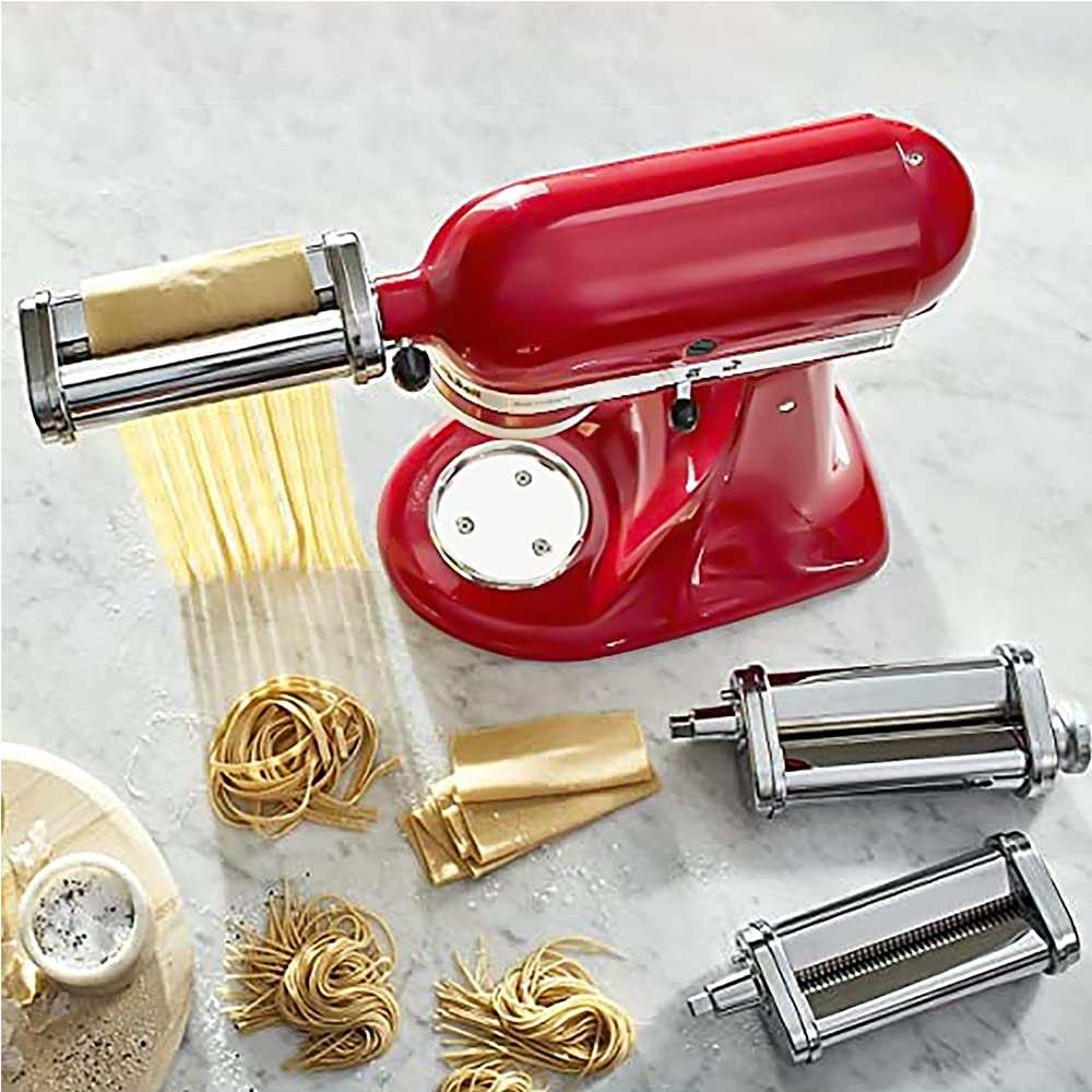 **KitchenAid Stand Mixer Pasta Attachment Set - 3-Piece Pasta Maker Kit with Roller & Cutter for Homemade Spaghetti, Fettuccine | Durable Noodle Accessories by Cofun | Perfect for Italian Cuisine & Family Cooking**