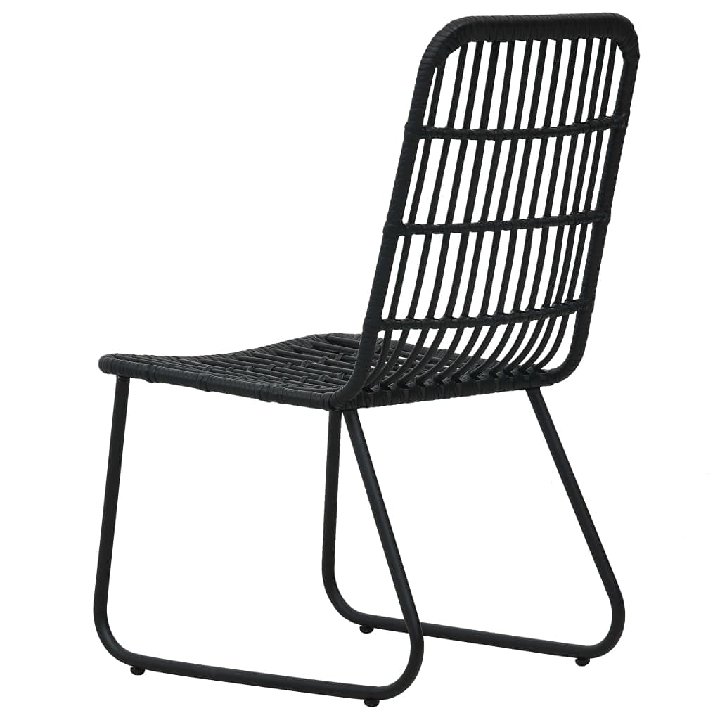 vidaXL 5-Piece Patio Dining Set - Outdoor Garden Furniture with Poly Rattan Chairs & Glass Table - Perfect for Balcony, Backyard, Terrace, and Poolside Dining