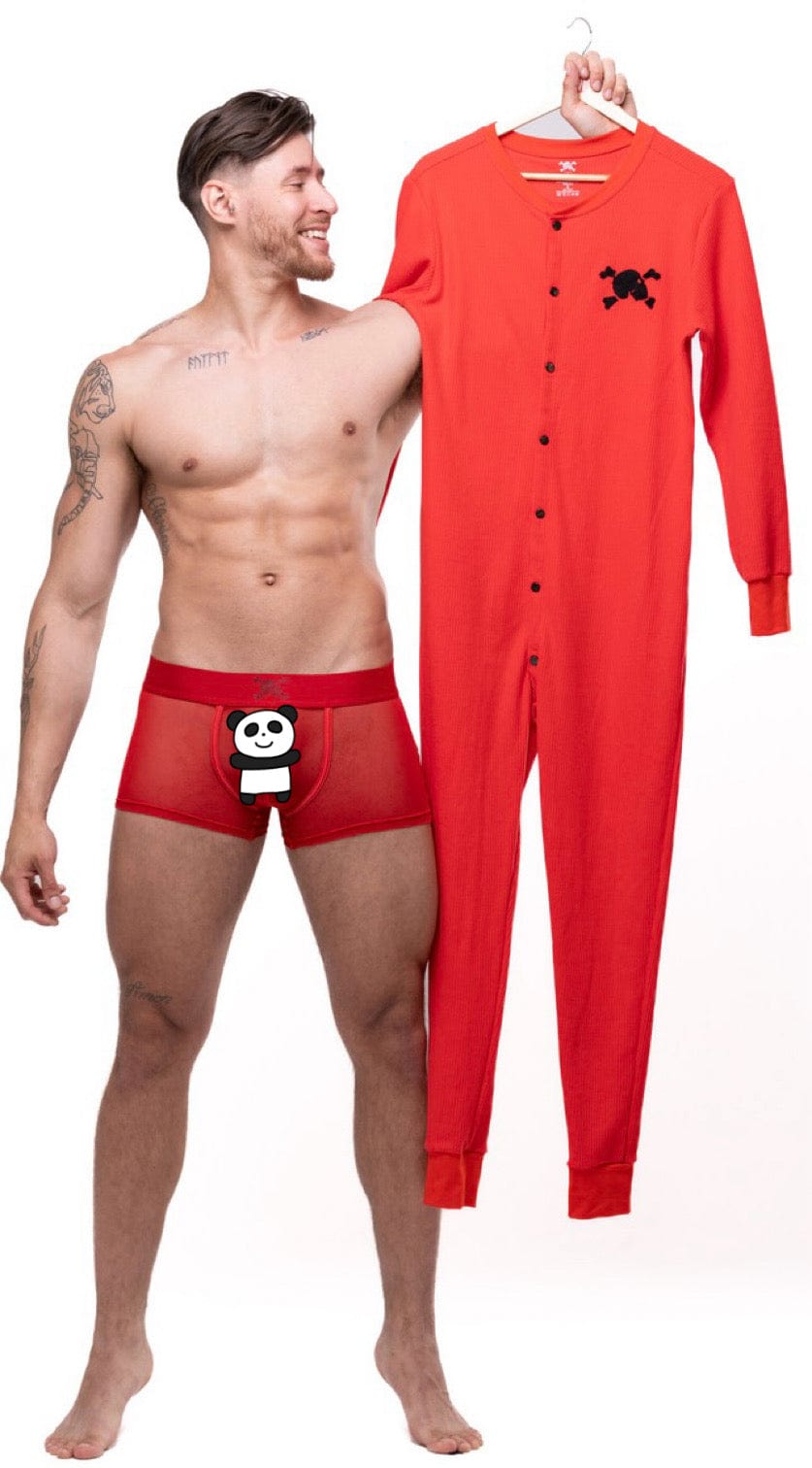 Just The Bones Sheer Trunk Red - Sexy Sheer Underwear for Women | Comfortable & Breathable Lingerie | Perfect for Date Night & Special Occasions