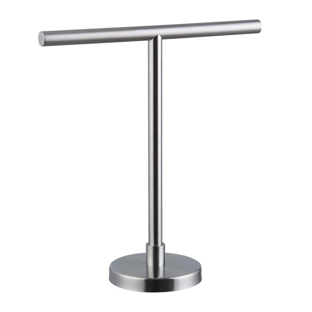 Premium SUS 304 Stainless Steel Hand Towel Stand - Modern Free Standing Countertop Rack with Brushed Finish for Bathroom, Kitchen & Vanity | Perfect for Guest Bathrooms, Spa Settings & Luxury Home Decor