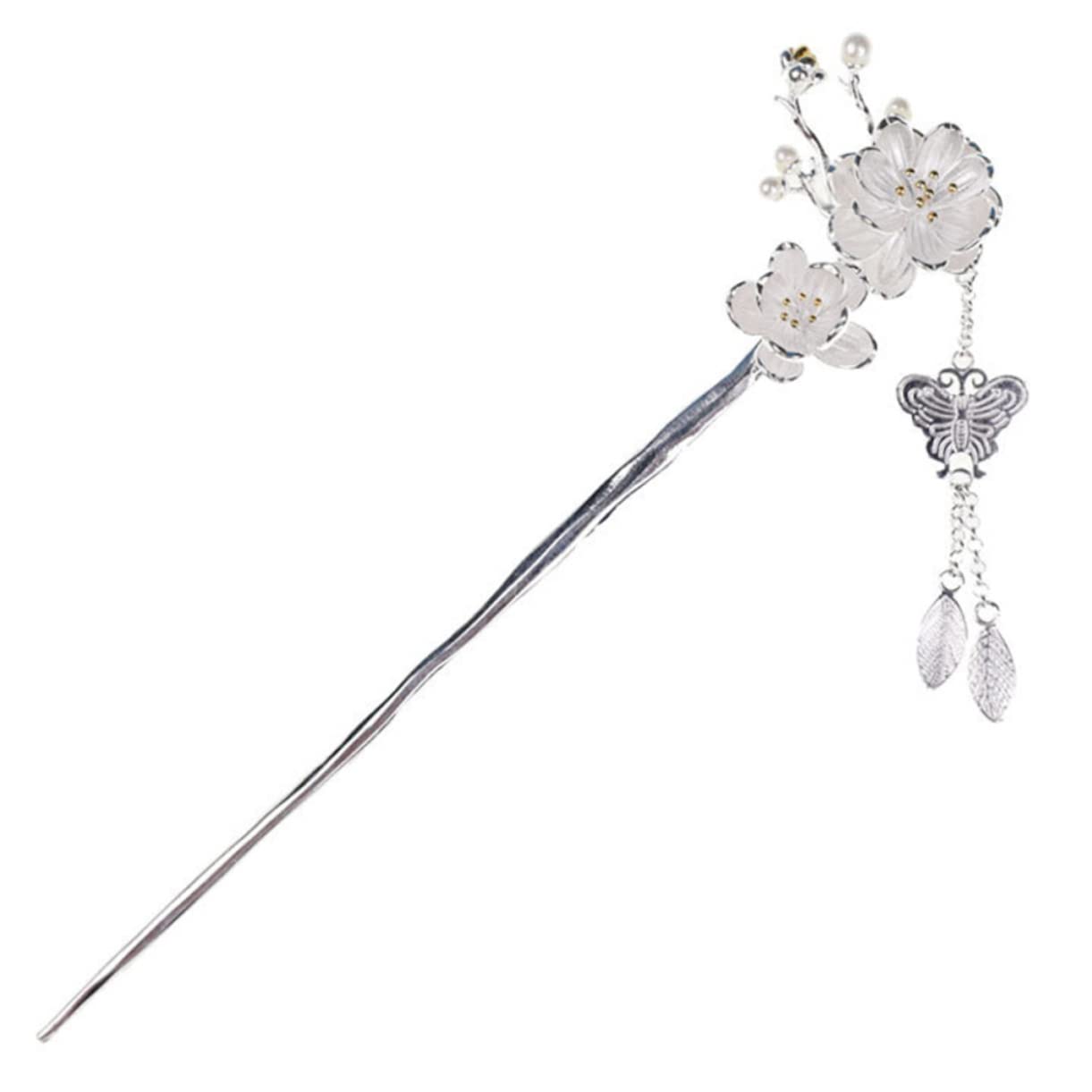 Vintage Metal Hair Clips for Women - Beavorty Retro Chinese Hair Sticks, Plum Blossom Hair Accessories, Hair Forks & Chopsticks | Perfect for Updos, Bun Hairstyles & Traditional Chinese Fashion