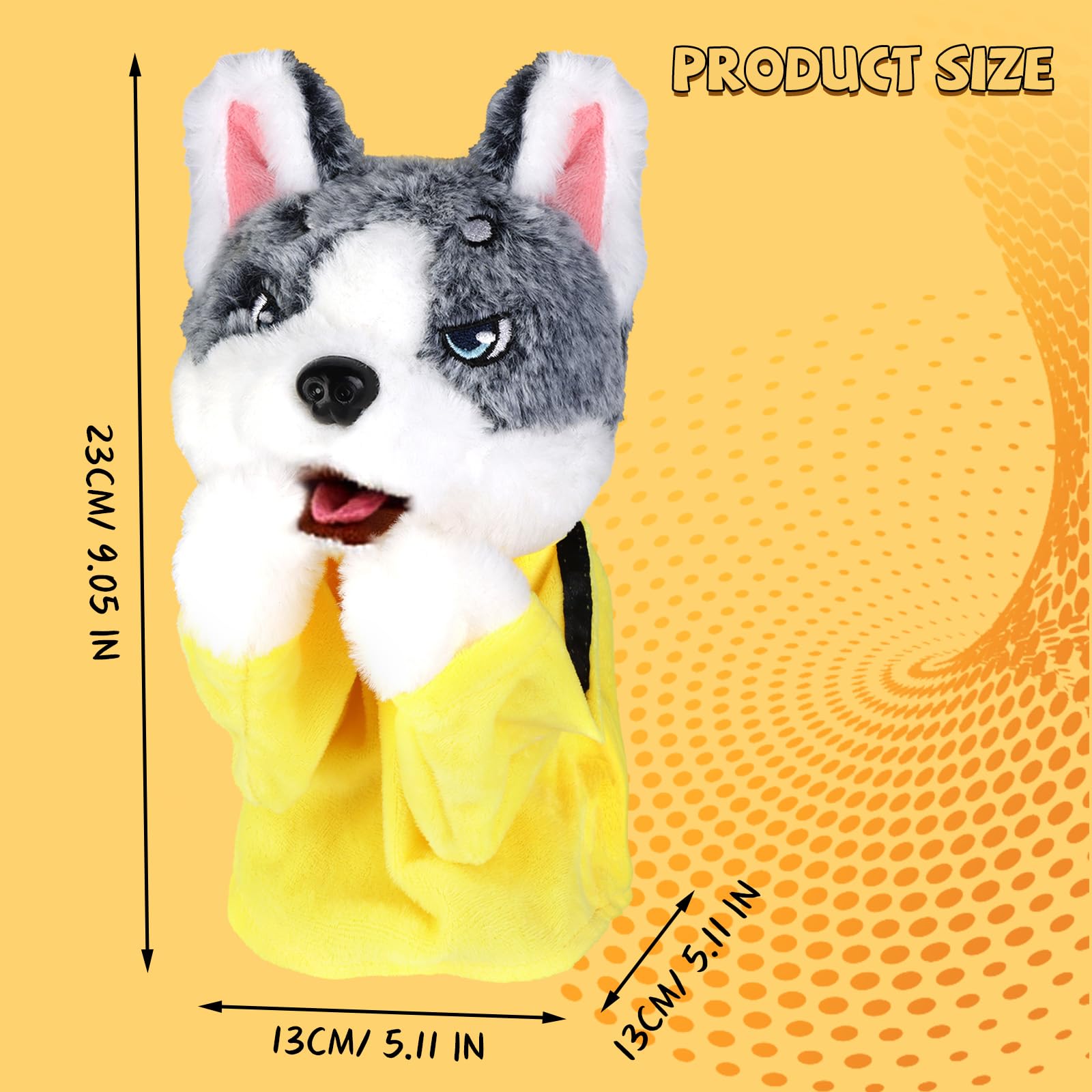 2PCS 2024 New Kung Fu Animal Toy Husky Gloves Plush Puppet - Interactive Stuffed Hand Puppet Dog for Kids, Boxing Action Toy Gift for Boys & Girls - Perfect for Imaginative Play, Storytelling & Martial Arts Fun