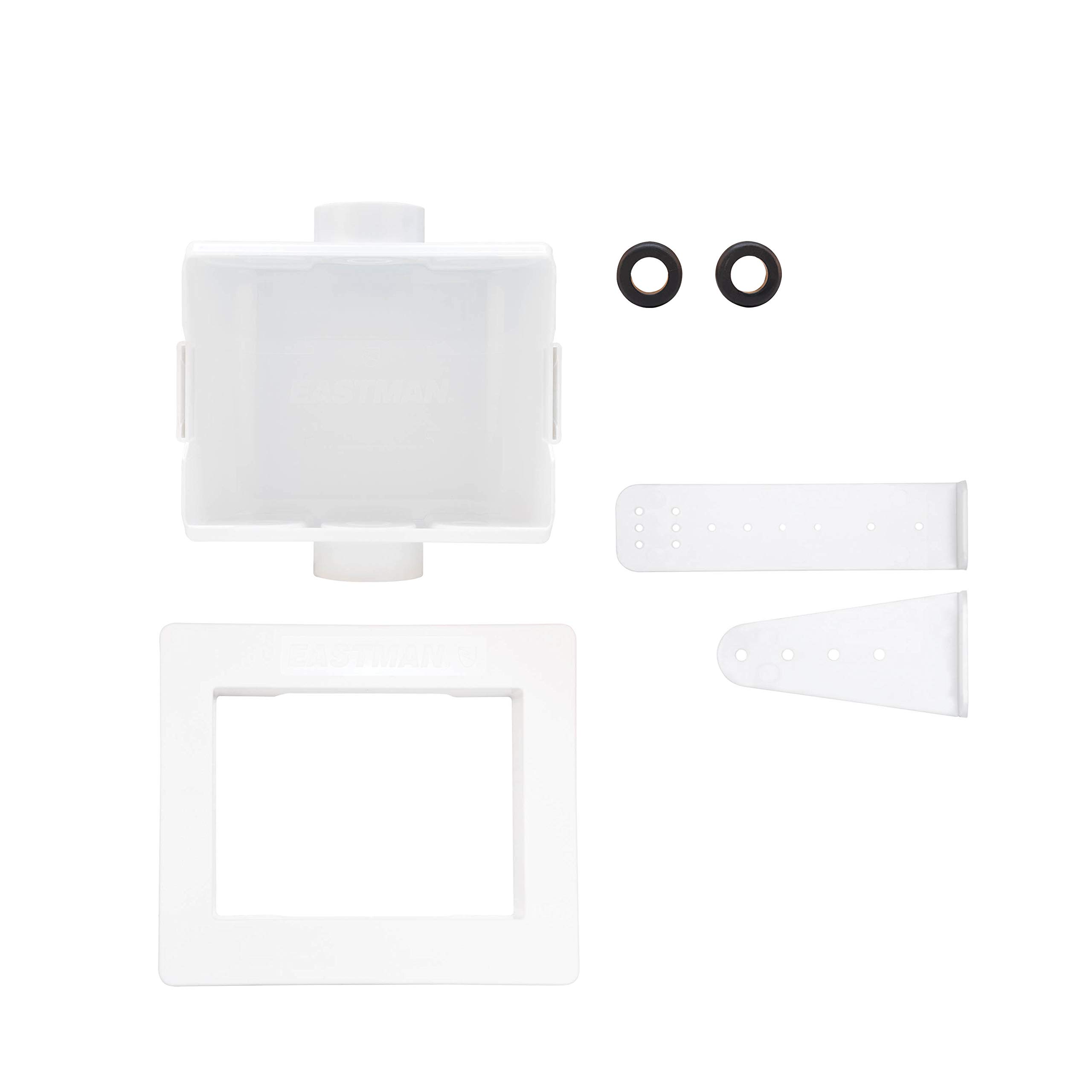 Eastman 60256 Washing Machine Outlet Box with Center Drain, 1/2-Inch NPT - Perfect for Laundry Room Plumbing & Utility Sink Installations