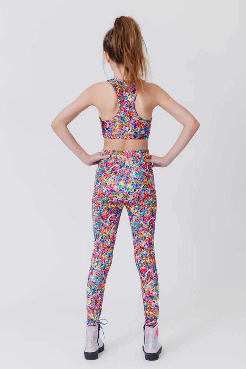 Rainbow Sprinkles Sports Bra - High Support Workout Top for Women | Gym, Yoga, Running & Activewear
