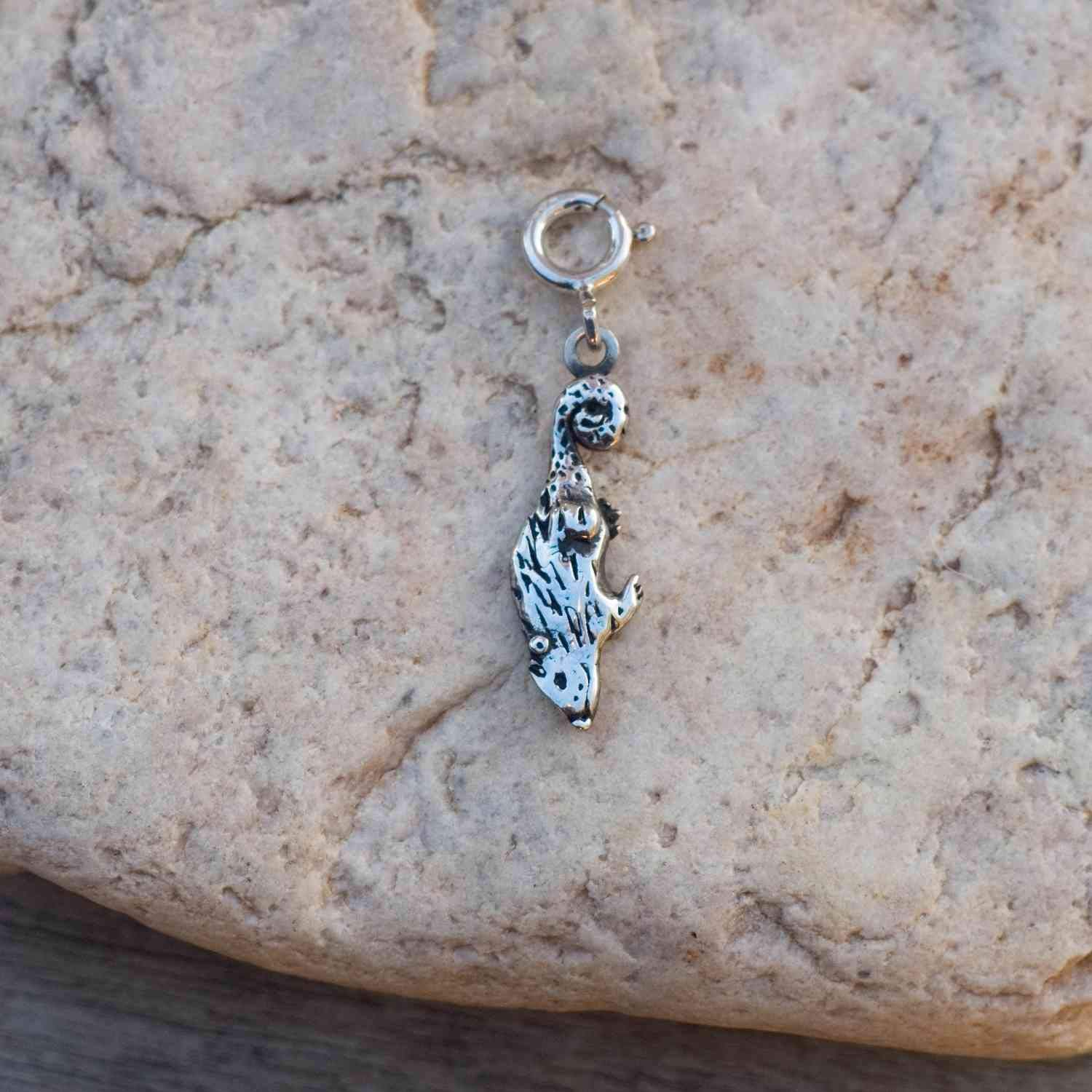 Handmade Sterling Silver Possum Charm for Bracelets - Unique Opossum Jewelry Gift for Women - USA Crafted - Perfect for Animal Lovers & Nature-Inspired Jewelry Collections