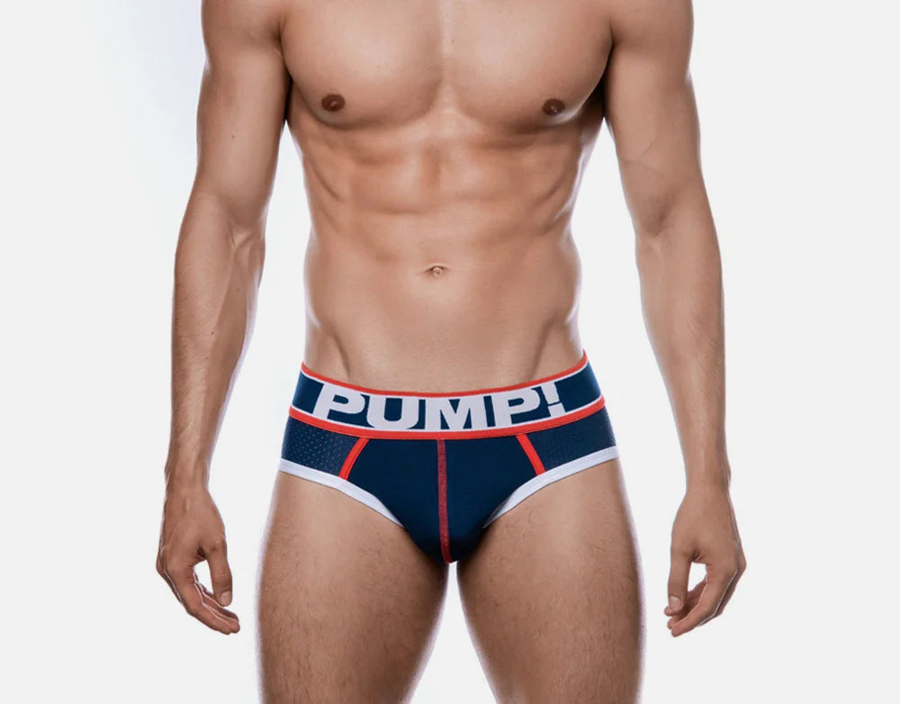 Big League Mesh Briefs for Men - Comfortable PUMP! Navy Underwear for Sports & Everyday Wear