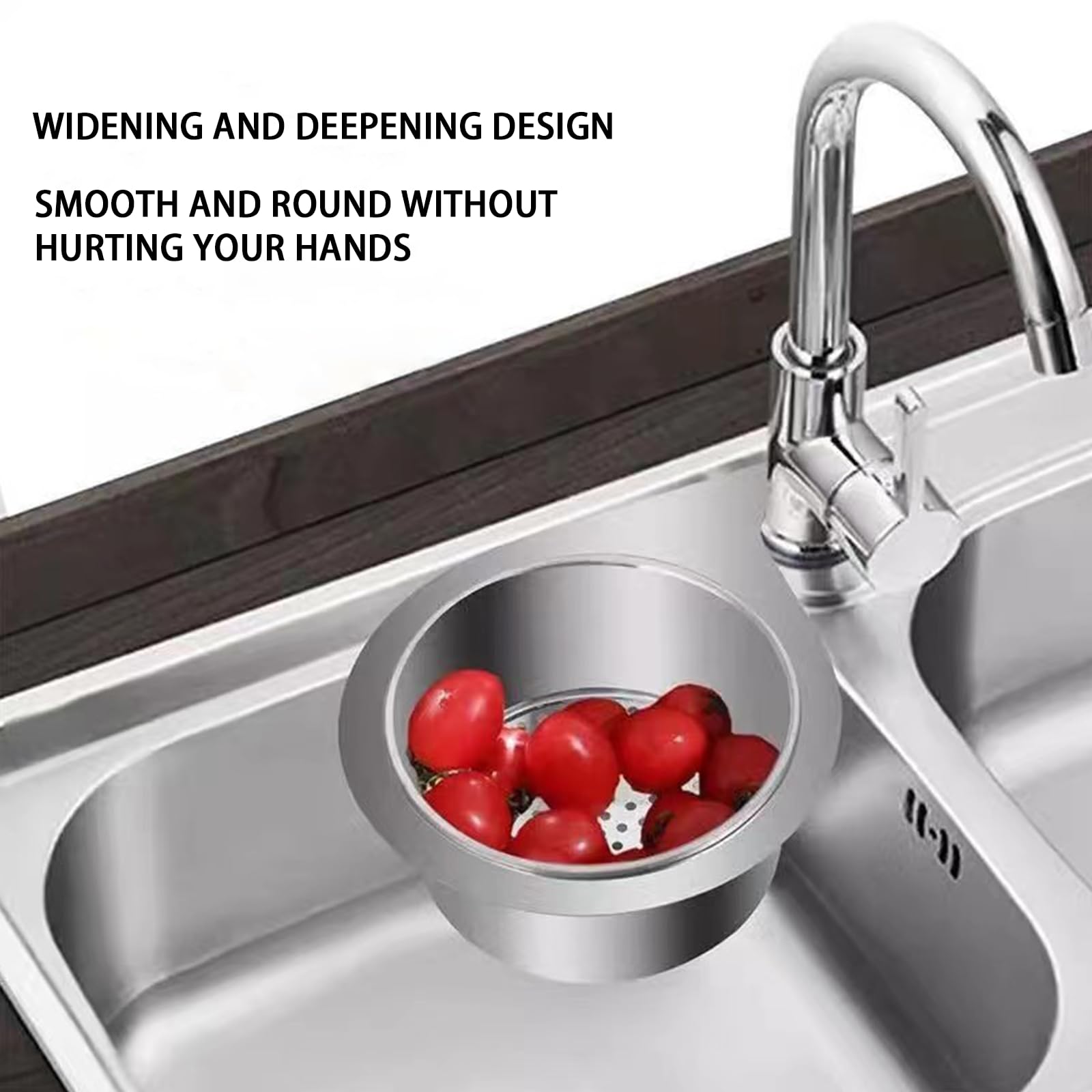 Stainless Steel Kitchen Sink Filter Basket - Hanging & Vertical Design for Food Waste, Vegetable & Fruit Cleaning | Durable Sink Strainer for Easy Kitchen Cleanup (1-Pack)