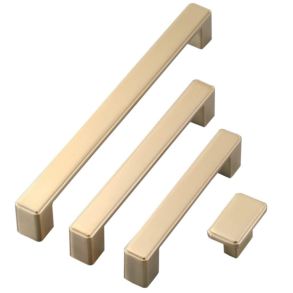 Modern Minimalist Black Drawer Wardrobe Door Handle - Zinc Alloy Cabinet Pulls for Bedroom & Closet - Gold Finish (Set of 2) - Perfect for Dressers, Wardrobes & Storage Cabinets