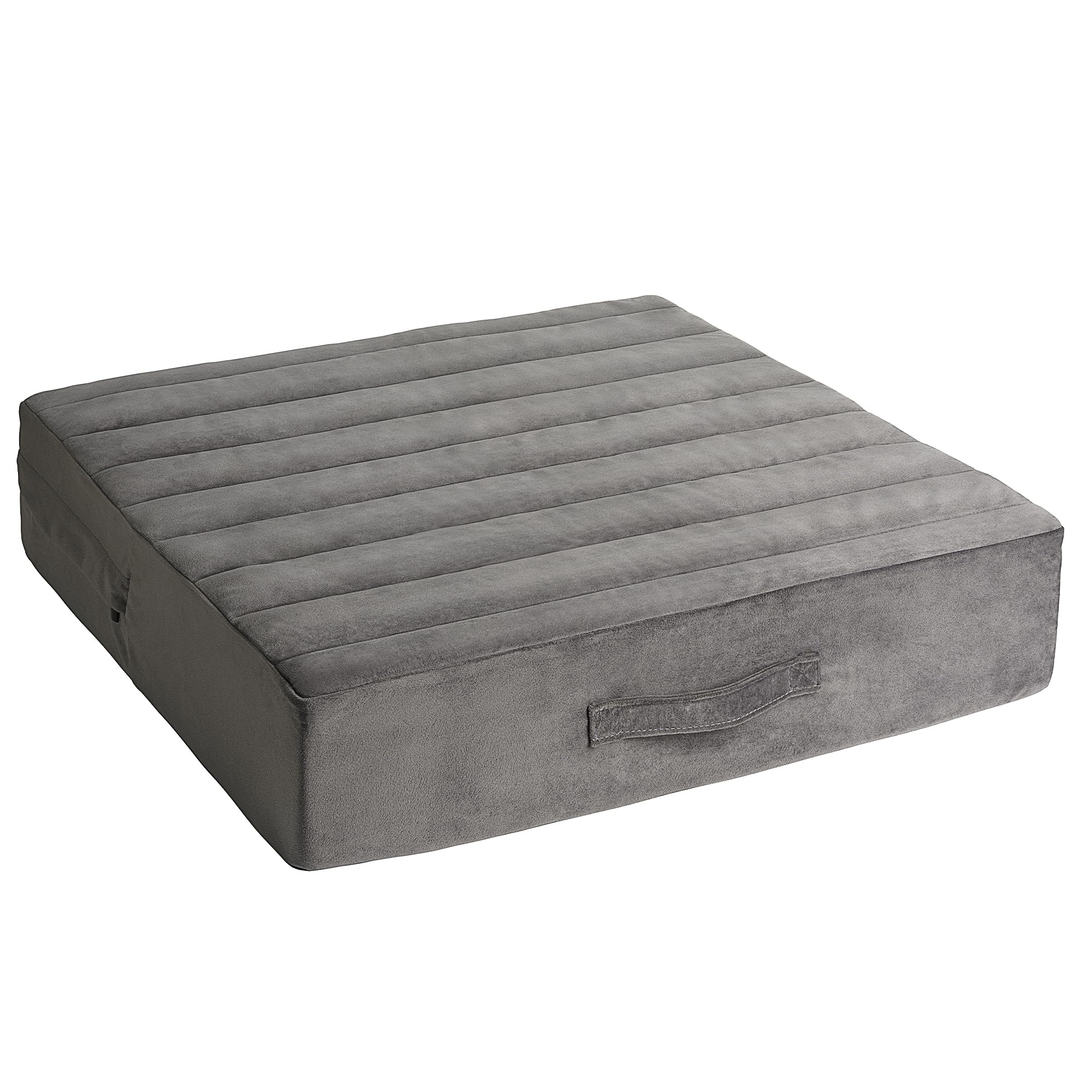 24x24x5 Inch Large Square Floor Pillow for Adults - Soft Chenille Tufted Meditation & Yoga Cushion - Bench/Chair Seat Pad - Dark Grey - Perfect for Living Room, Bedroom & Home Decor