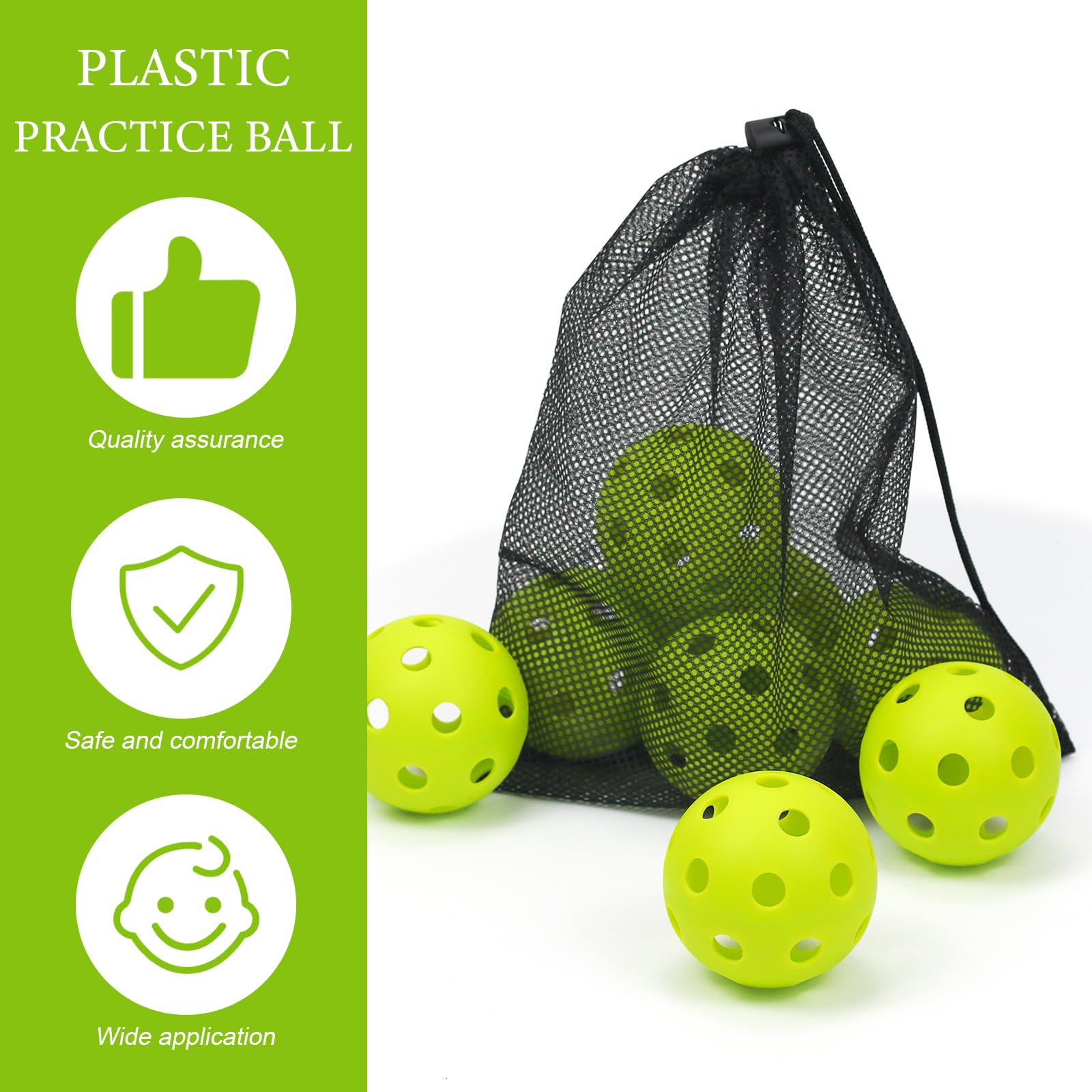 10 Pack Plastic Baseball Practice Balls - Lightweight Hollow Training Softballs for Batting, Hitting & Pitching | Indoor & Outdoor Use | Perfect for Backyard Drills, Team Practice & Baseball Training Sessions