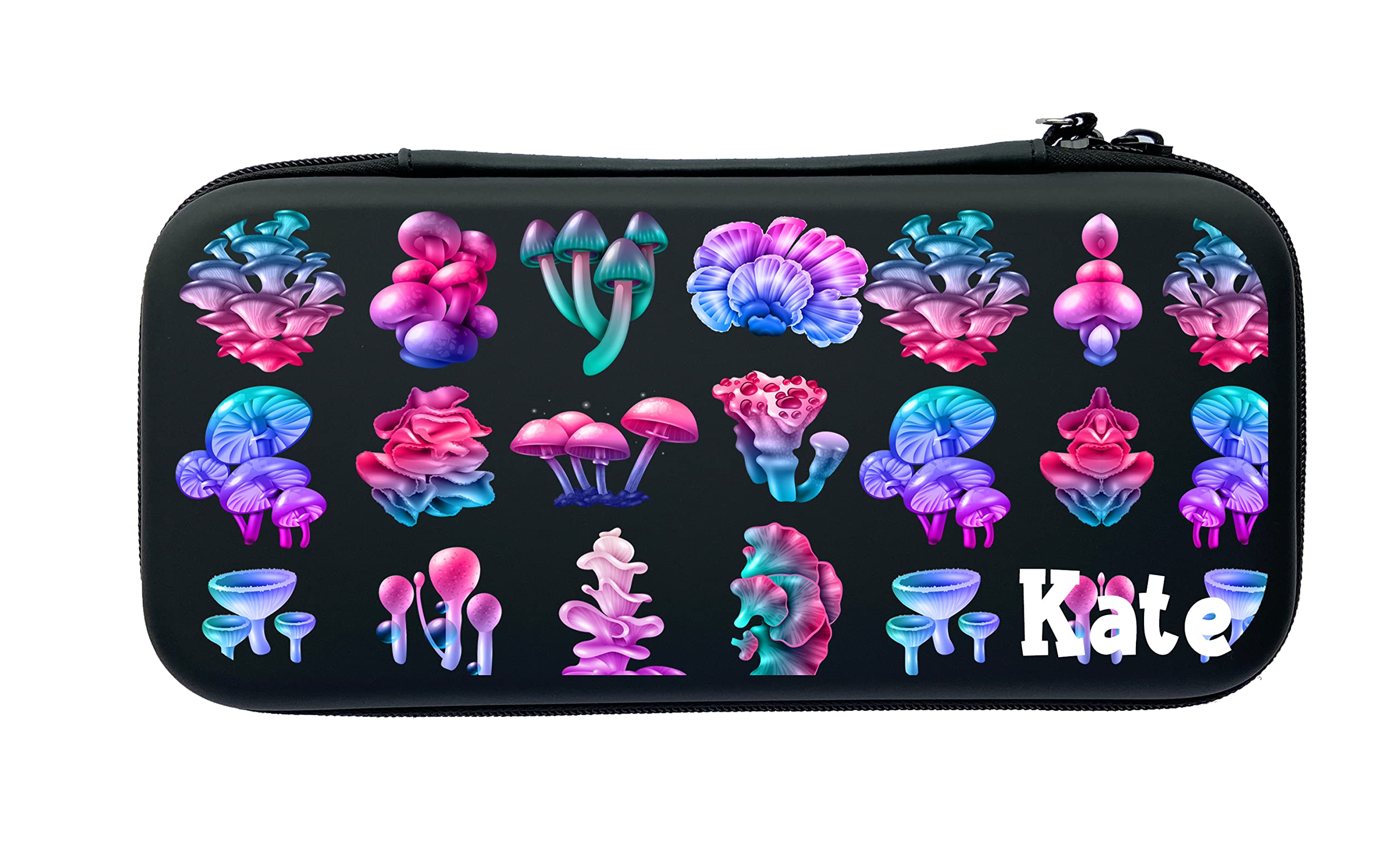 Personalized Nintendo Switch OLED Protective Case with Funny Mushroom Design - Travel & Carry Case for Gamers, Kids & Girls (MB128) - Perfect for Gaming On-The-Go & Gift Giving