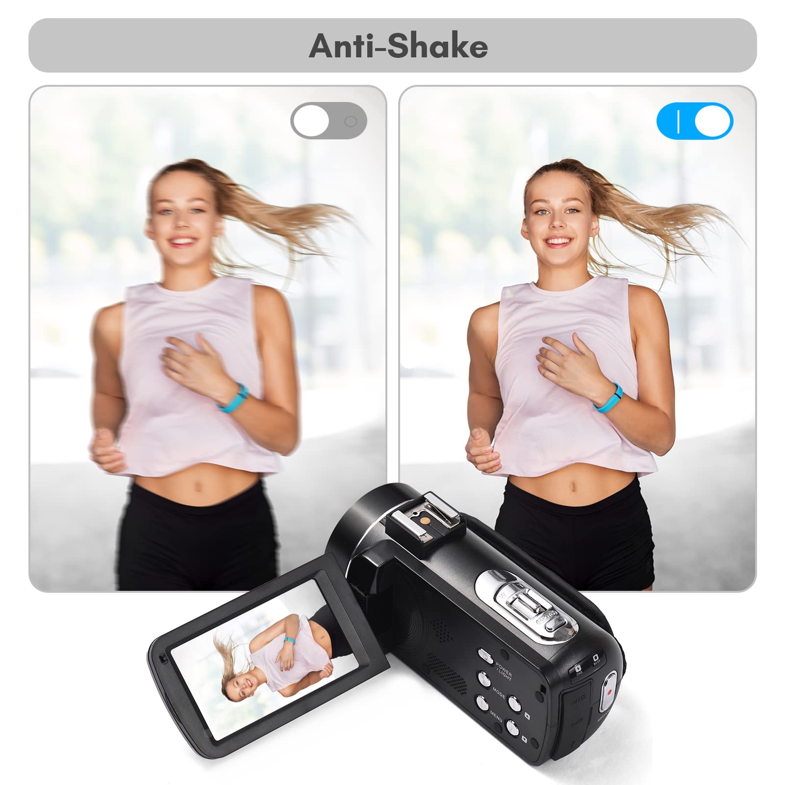 Andoer 2.7K HD Video Camera Camcorder - 48MP Vlogging Camera with 16X Digital Zoom, 3.0