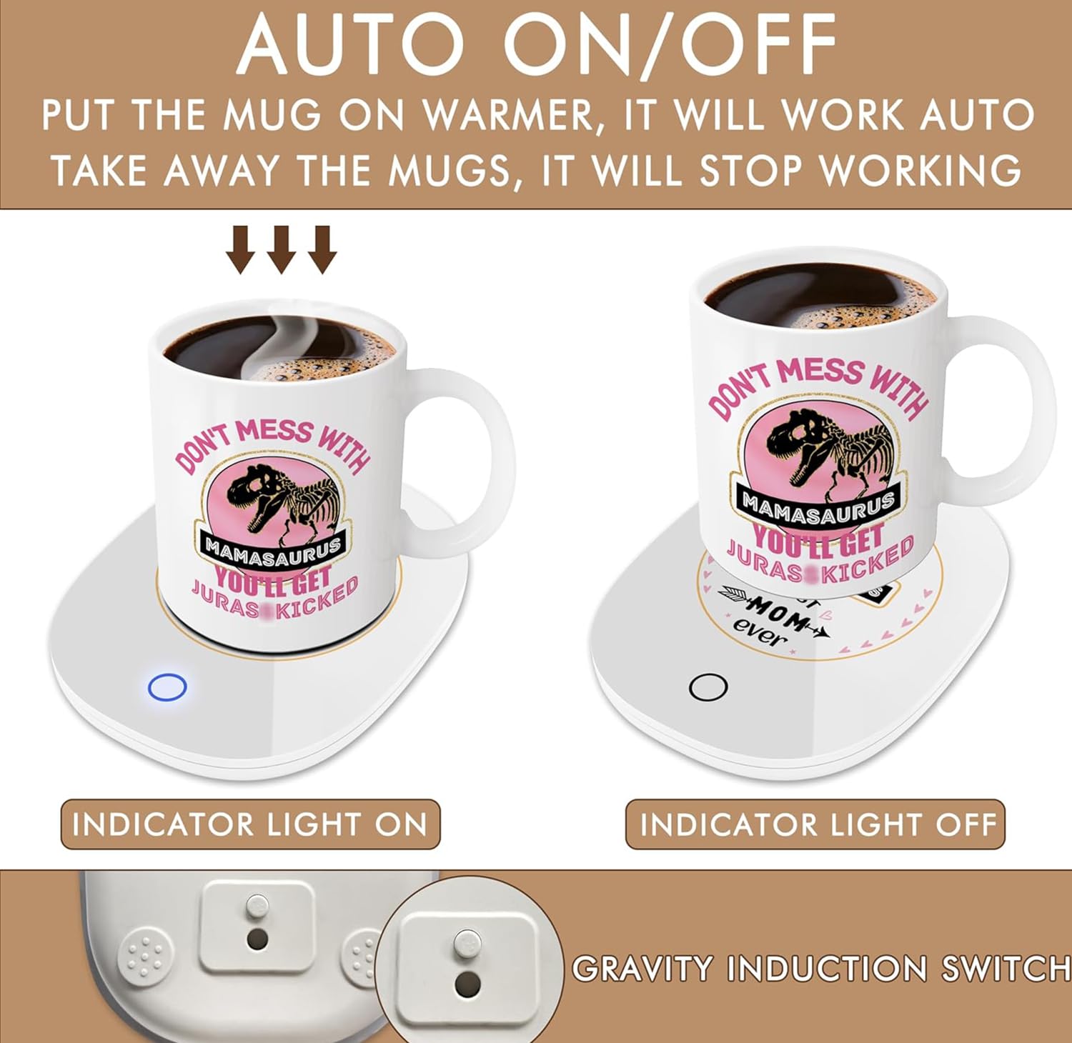 **Best Christmas Gifts for Mom from Daughter - Thoughtful Coffee Mug Warmer Set - Perfect for Holidays, Birthdays & Mother's Day - Keep Her Coffee Warm at Home or Office**
