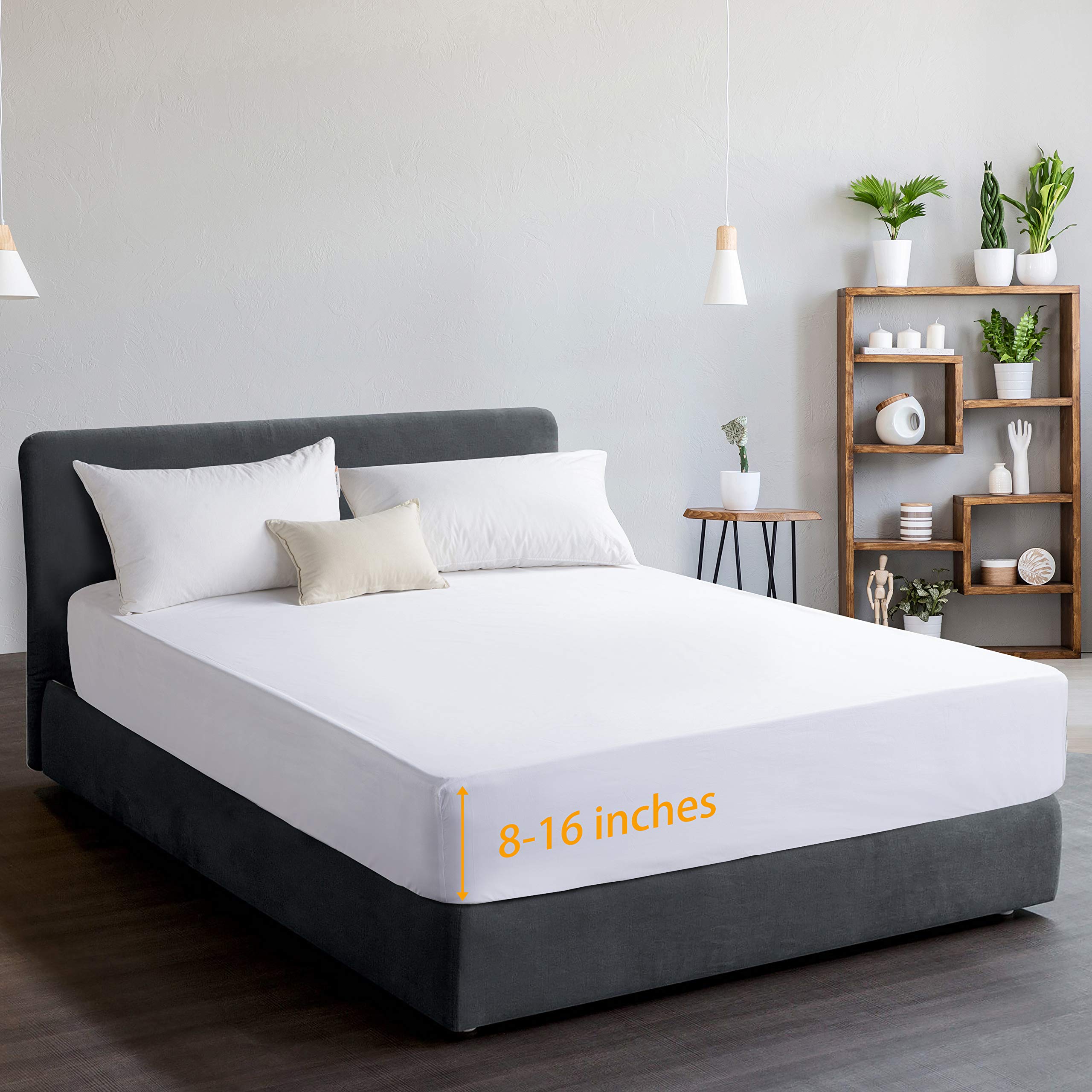 100% Egyptian Cotton Fitted Sheet - Full Size White for Comfortable Sleep