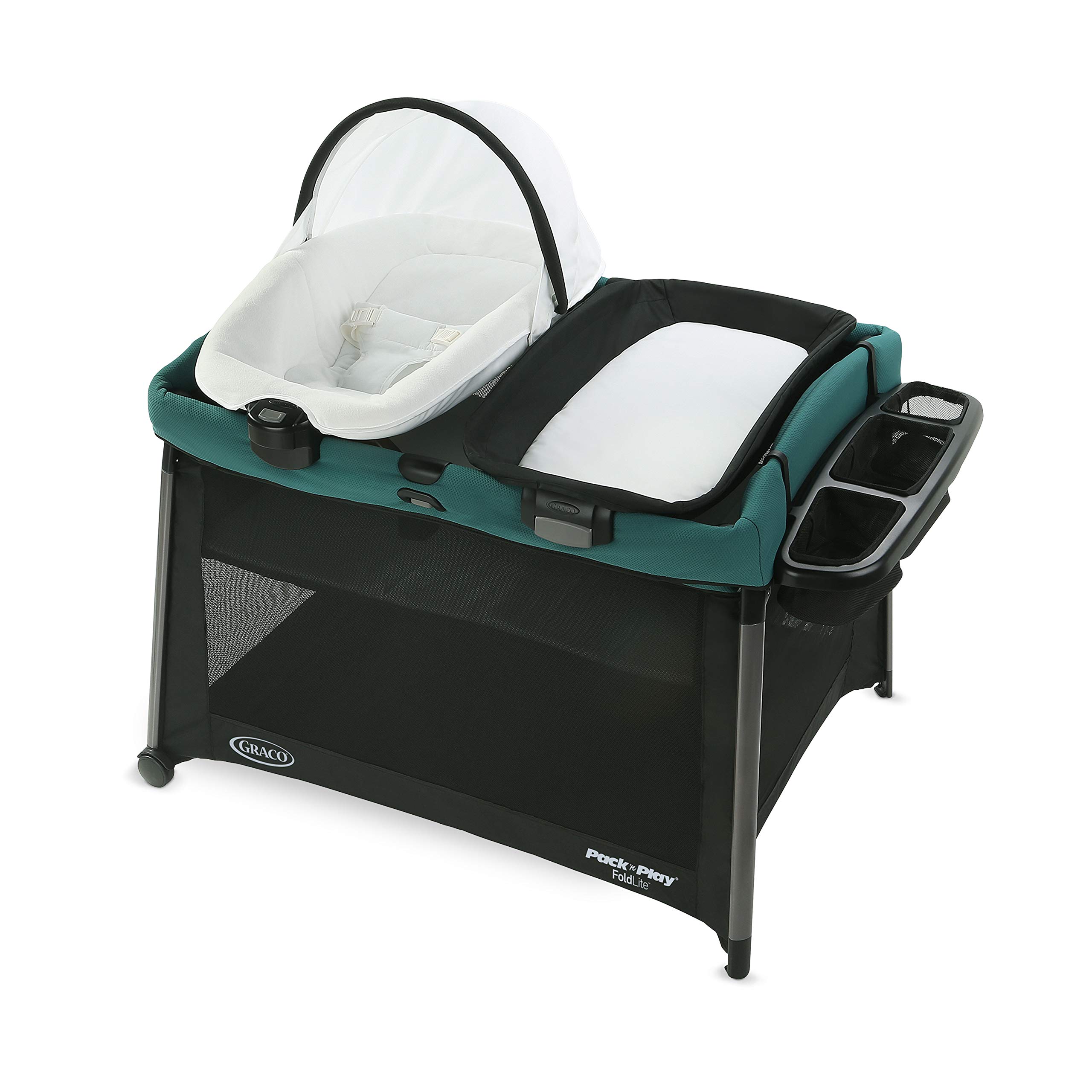 Graco Pack 'n Play FoldLite Playard - Lightweight Baby Playpen for Travel | Portable Compact Foldable Crib with Removable Mattress | Perfect for Home, Nursery & On-the-Go Parenting