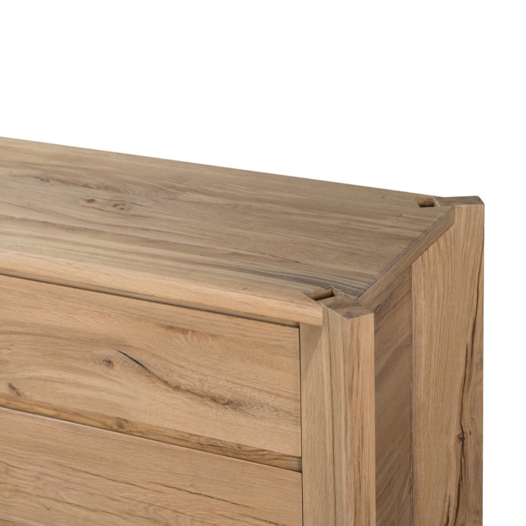 Vintage French Oak Dresser - Cassio Natural Reclaimed Wood Dresser for Bedroom & Living Room Storage
