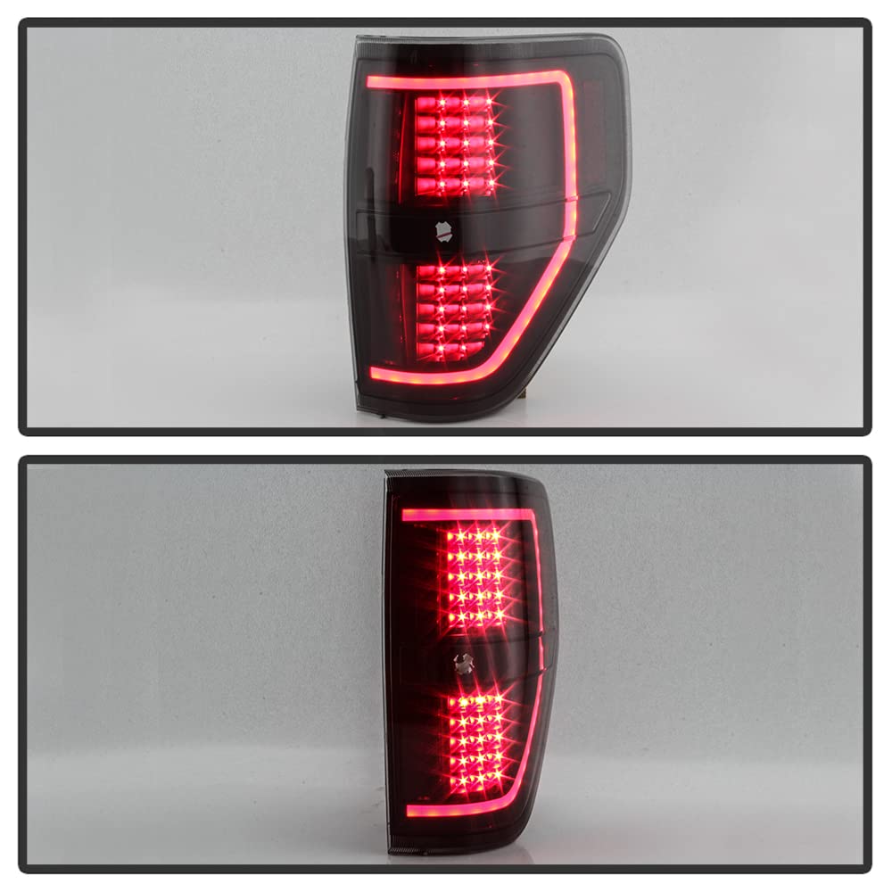 ACANII LED Tail Lights for 2009-2014 Ford F150 - Black Smoke Style Brake Lamps (Driver & Passenger Side) - Upgrade Your Truck's Rear Lighting for Better Visibility and Style