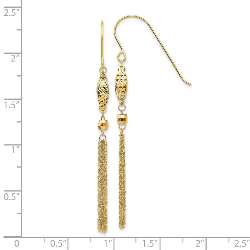 Gold Bead and Chain Dangle Earrings TL538Y - Elegant Fashion Jewelry for Women, Perfect for Parties, Weddings & Date Nights