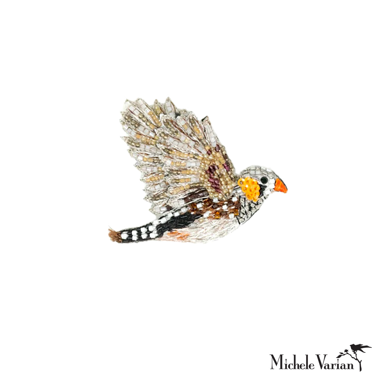 Zebra Finch Brooch Pin - Exquisite Bird Jewelry for Women - Perfect for Weddings, Parties & Fashion Accessories