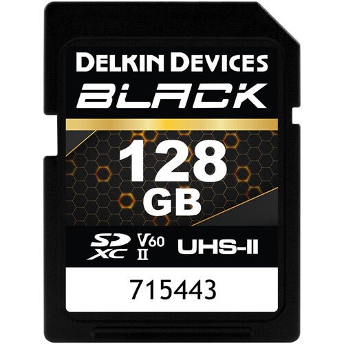 Delkin Devices BLACK UHS II Rugged SD Card 128GB - High-Speed Memory Card for DSLR Cameras, Action Cameras & Drones - Waterproof, Shockproof & Temperature Proof for Outdoor Photography & Videography