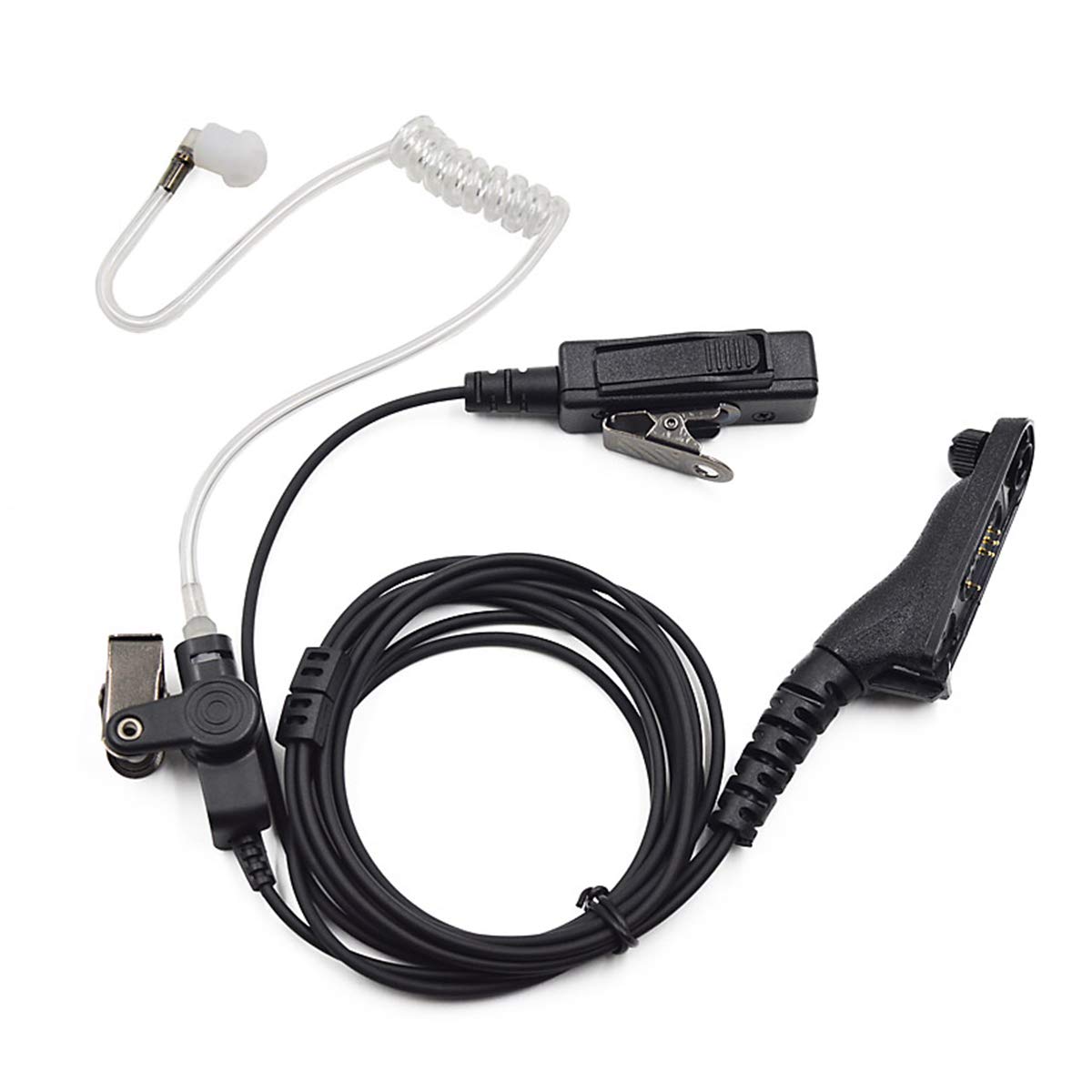 Yolispa Air Tube PTT Earpiece Headset with Microphone - Covert Acoustic Tube Security Headset for Motorola Two-Way Radios (DP4400/DP4600/DP4800 Series) - Ideal for Bodyguards, Security Personnel & Event Staff Communication