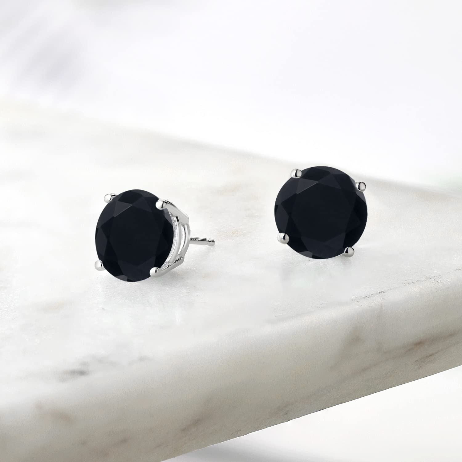 Gem Stone King 10MM Round Birthstone Stud Earrings for Women & Men | 925 Sterling Silver Fine Jewelry | Perfect Gift for Mom, Wife, Her | Anniversary, Birthday, Christmas Present