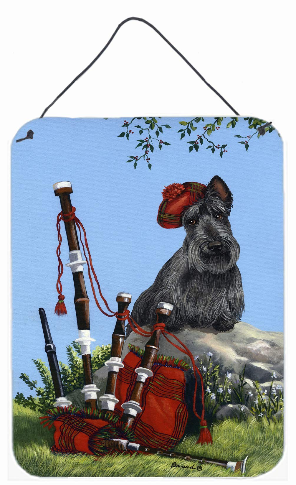 Scottie Piper Wall or Door Hanging Metal Sign - 12x16 Inch Aluminum Kitchen, Bar, Bathroom Decor - Vintage Multicolor Home Plaque for Front Door, Living Room & Office - Perfect for Farmhouse, Rustic & Modern Interior Design