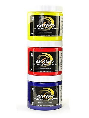 Aurora Washable Non-Toxic Finger Paint Set - 4 Pack (Red) for Kids Art Projects, Sensory Play & DIY Crafts