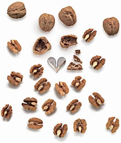 Alessi Heart-Shaped Nutcracker - Stainless Steel Nut Splitter for Walnuts, Almonds & Hazelnuts - Elegant Kitchen Tool for Holiday Parties & Gift Giving
