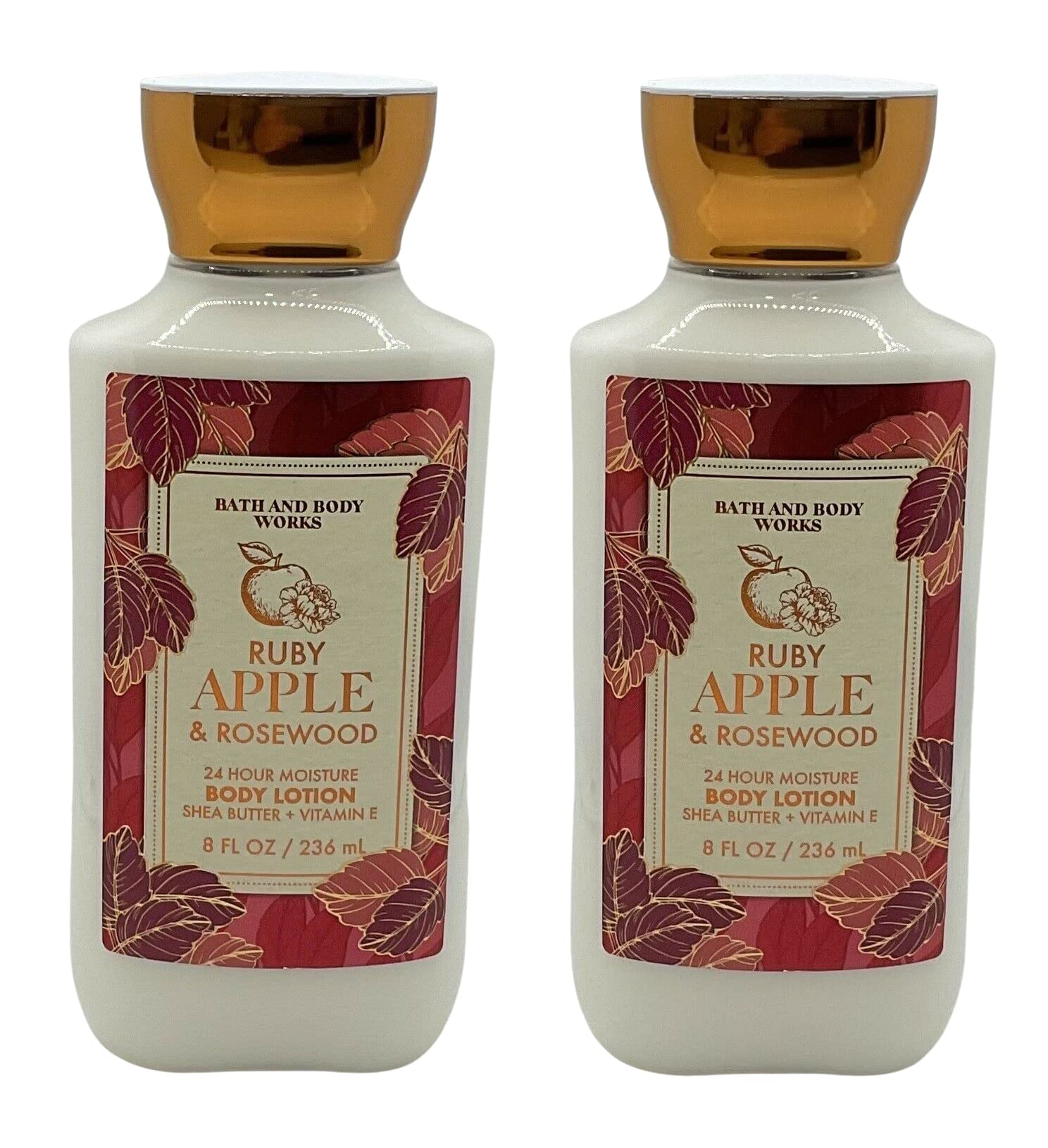 Bath and Body Works Ruby Red Apple & Rosewood 2-Pack Super Smooth Body Lotion 8 Oz - Hydrating Moisturizer for Dry Skin, Perfect for Daily Use & Gift Giving