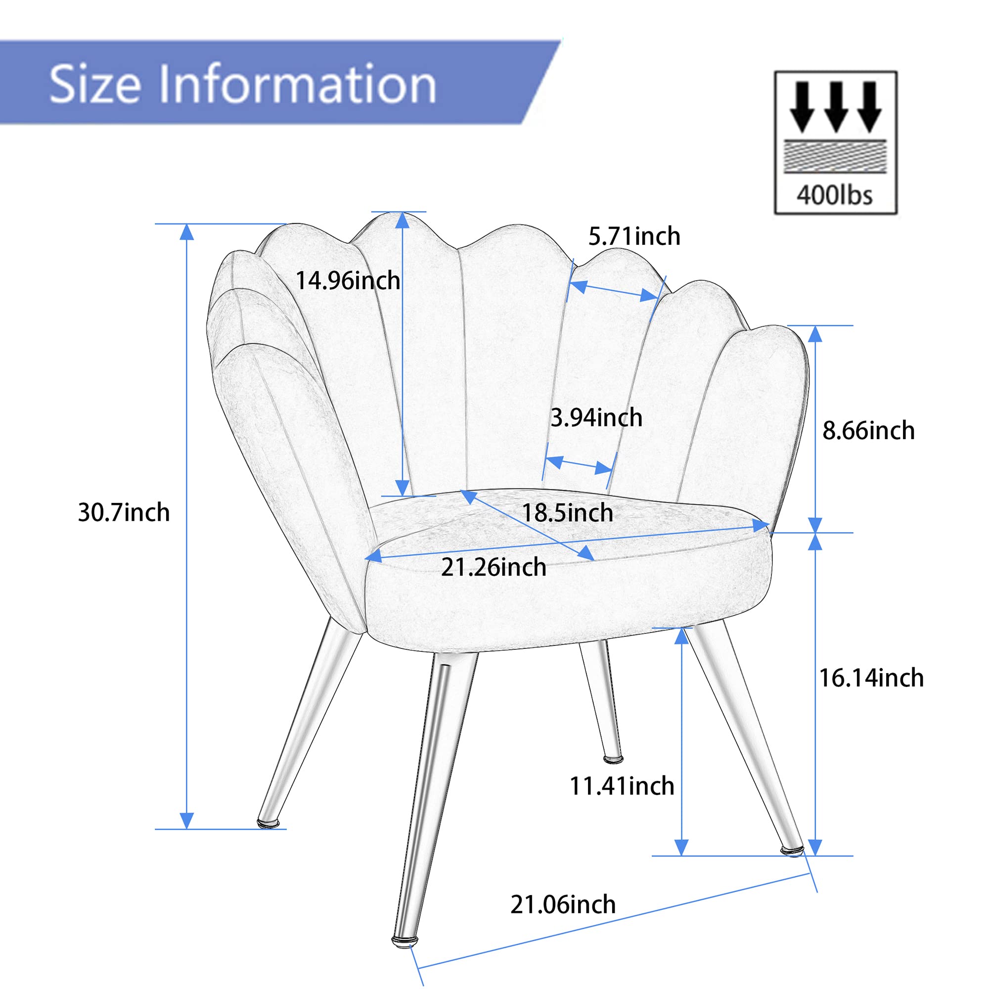 Mid Century Velvet Accent Chair - Modern Upholstered Barrel Armchair for Living Room, Bedroom & Makeup Vanity - Comfy Guest Leisure Chair in Ivory - Perfect for Home Decor, Reading Nook & Lounge Areas