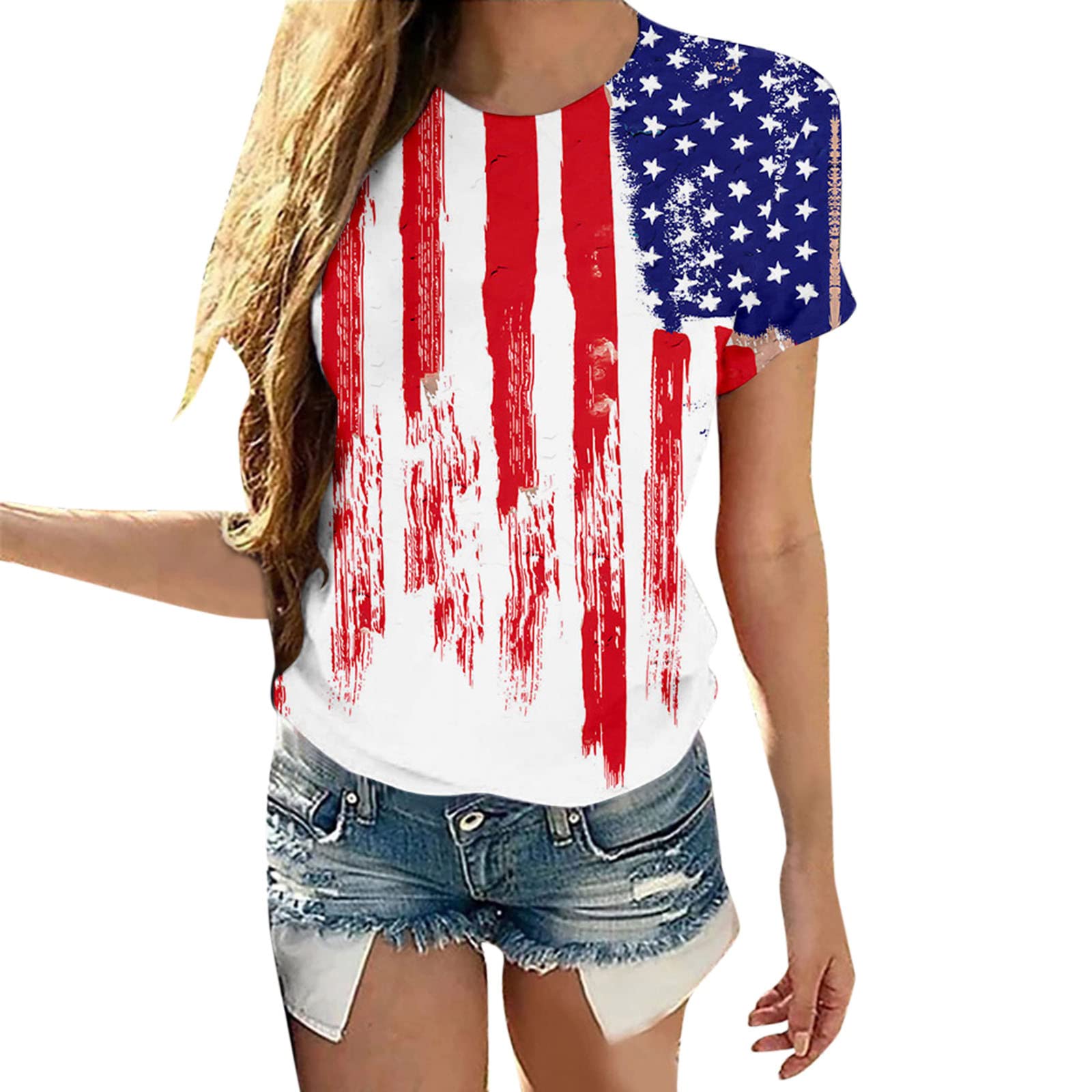 Women's Casual Summer Printed Round Neck T-Shirt - Flowy Tunic Blouse for Women | Perfect for Beach Outings, Vacation Wear & Everyday Summer Fashion