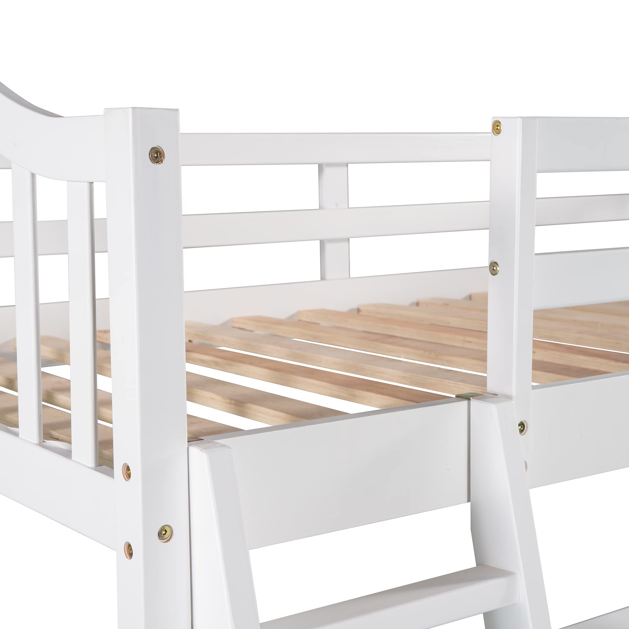 Harper & Bright Designs Wooden Twin Loft Bed with Desk, Drawers & Storage Shelves - Space-Saving Kids Bedroom Furniture for Small Rooms - Perfect Study & Sleep Solution for Boys, Girls, Teens & Adults (White)