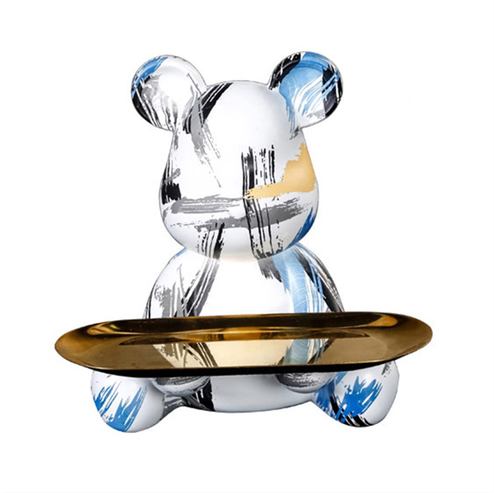 ELKeyko Modern Nordic Decorative Bear Key Storage Box - Blue Porcelain Figurine & Home Decor for Living Room, Bedroom, Entryway - Perfect for Organizing Keys, Jewelry & Small Essentials