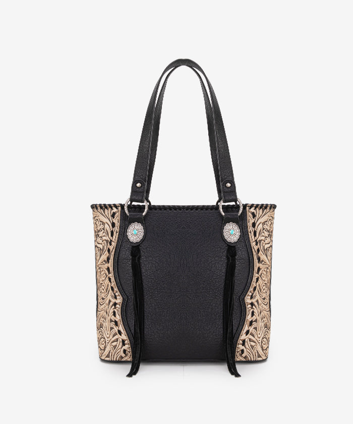 Trinity Ranch Floral Tooled Concealed Carry Tote Bag Set - Stylish Leather Purse with Hidden Gun Compartment for Women | Perfect for Everyday Carry, Travel & Outdoor Adventures