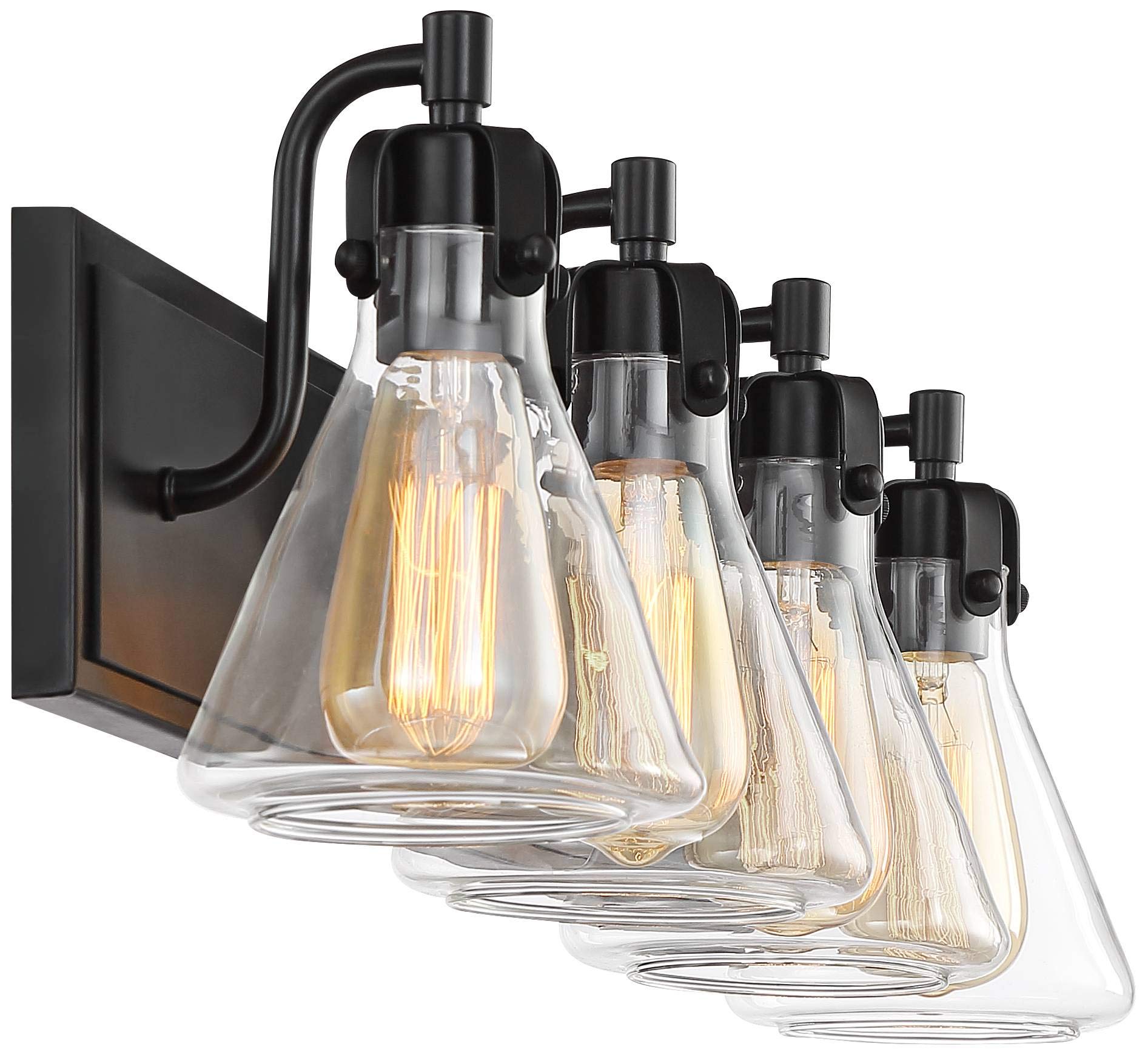 Possini Euro Cindy Farmhouse Industrial Rustic Wall Light - Bronze Brown Metal Hardwired 33